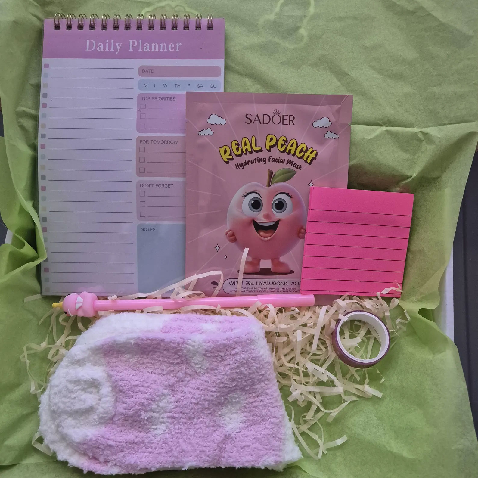 Pink Mystery Box – 6-Item Stationery & Self-Care Gift Set | Pastel Aesthetic Box for Her, Teen Girls, Pamper or Study Treat
