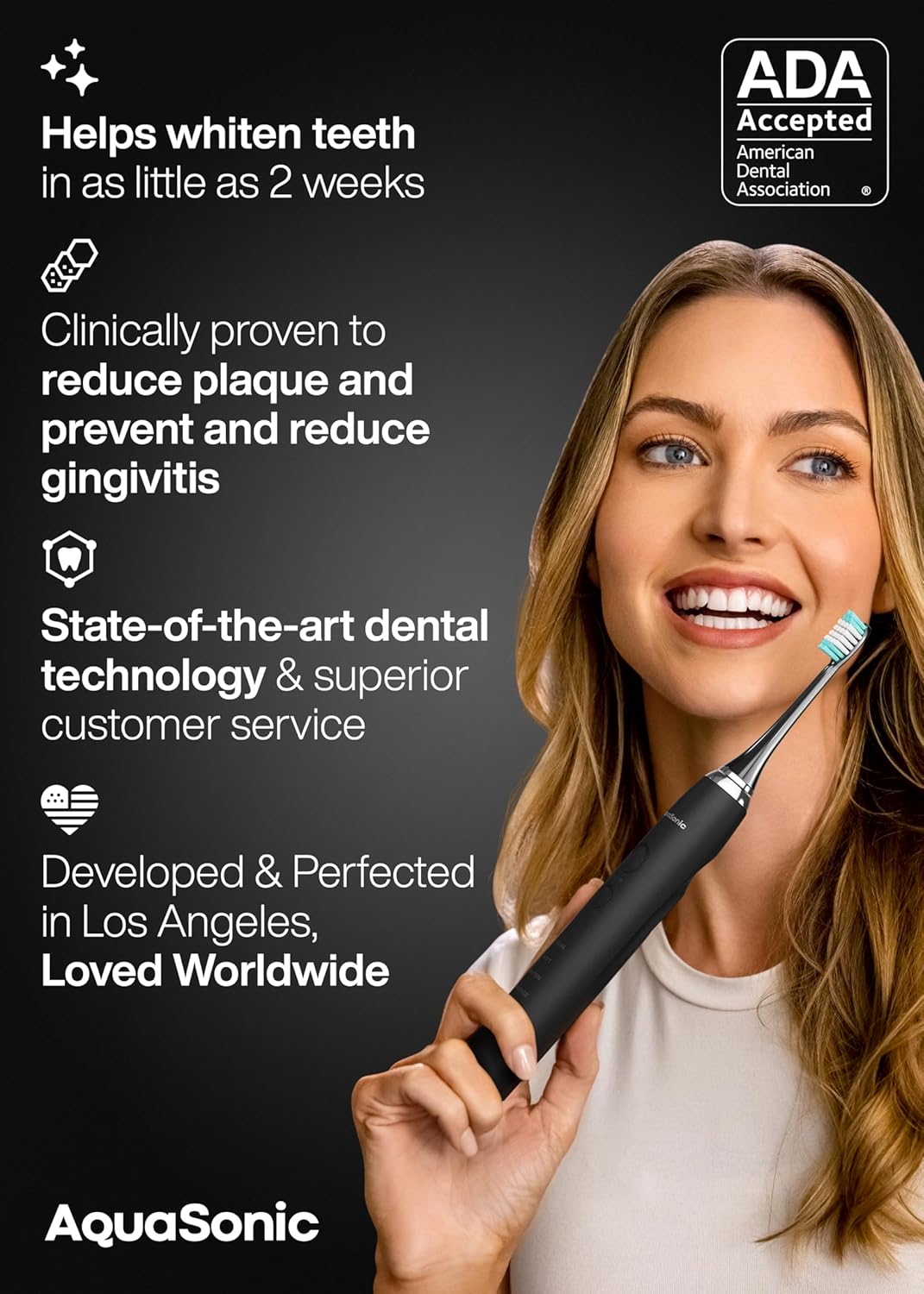 Aquasonic Black Series Ultra Whitening Toothbrush