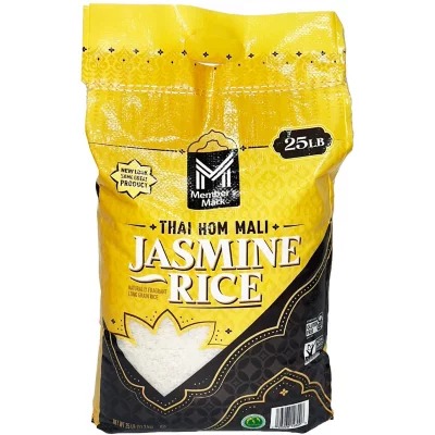 Member's Mark™ Thai Jasmine Rice (25 lb.) is a restaurant-sized bag of high-quality jasmine rice. Thai Jasmine rice is one of the primary ingredients in a vast array of dishes.