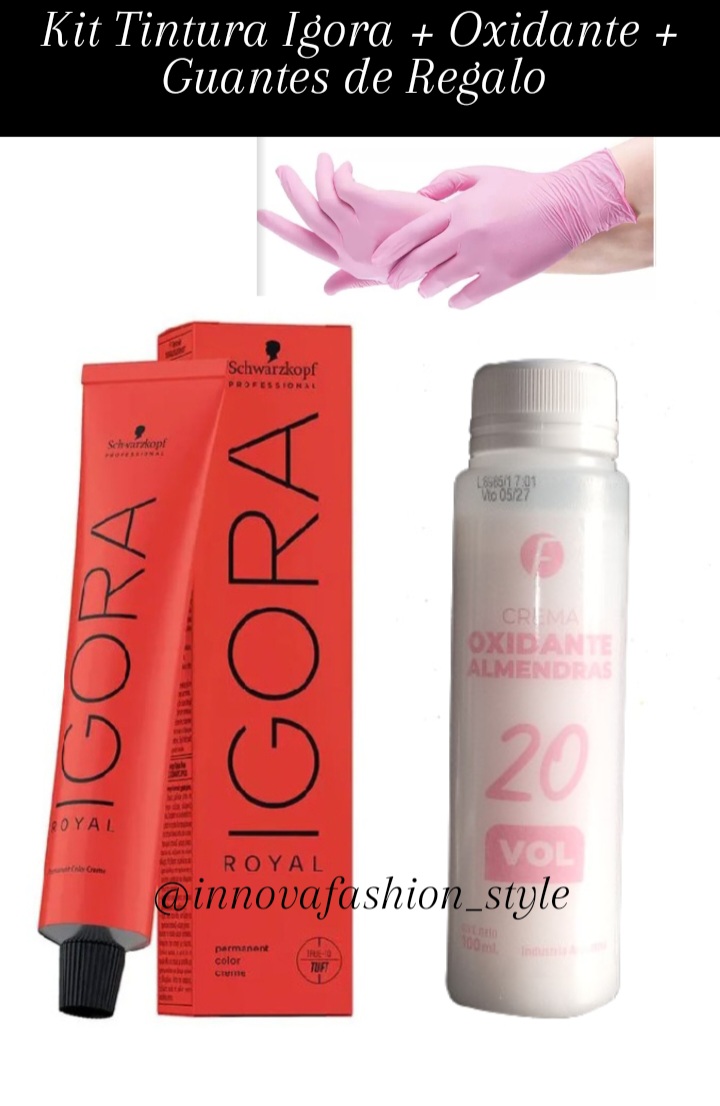 Kit Tintura Igora + Oxidante + Guantes