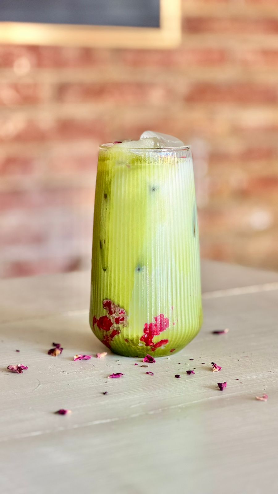 Matcha latte fresa frambuesa