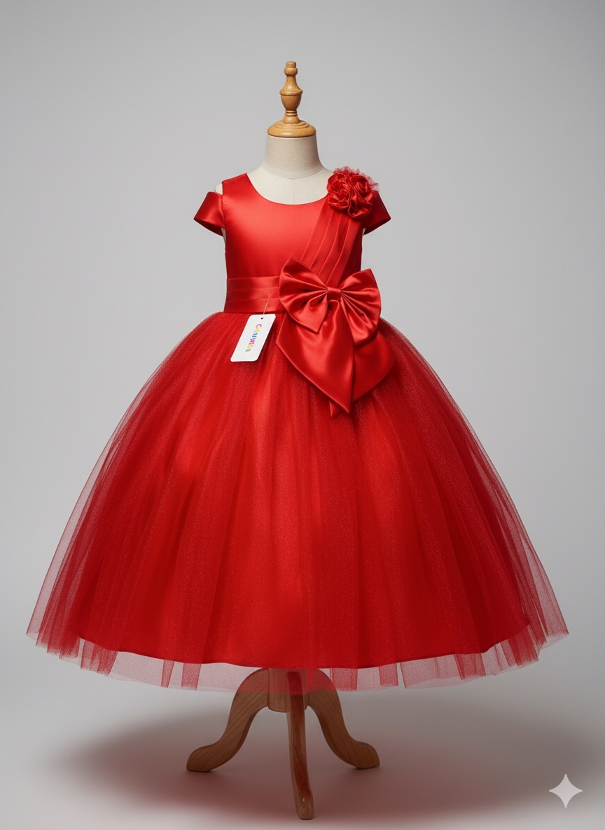 Vestido de fiesta rojo para niña