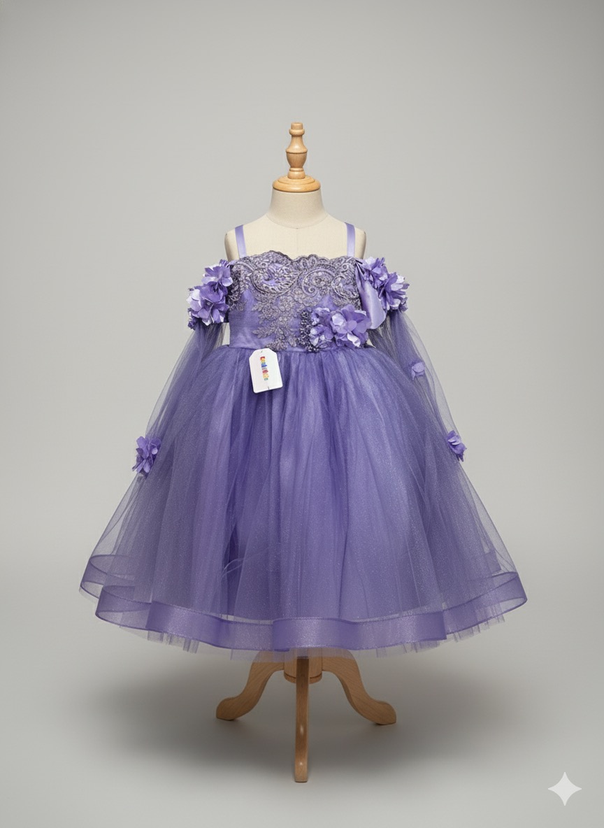 Vestido de fiesta infantil violeta