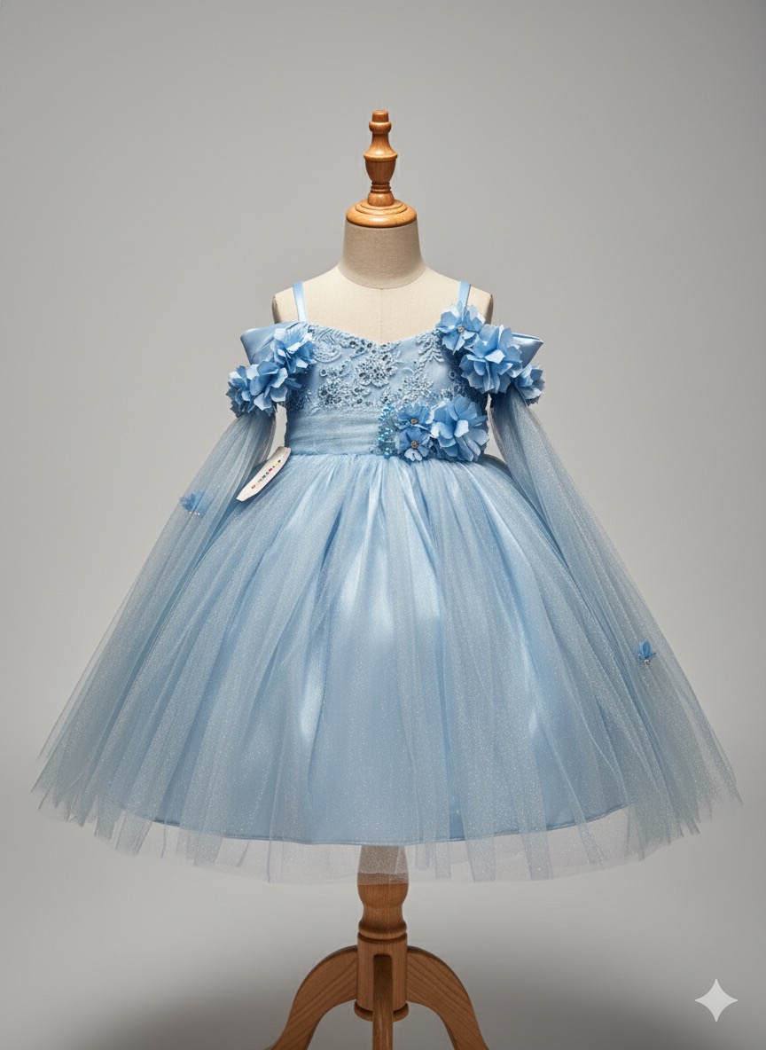 Vestido de fiesta azul para niña
