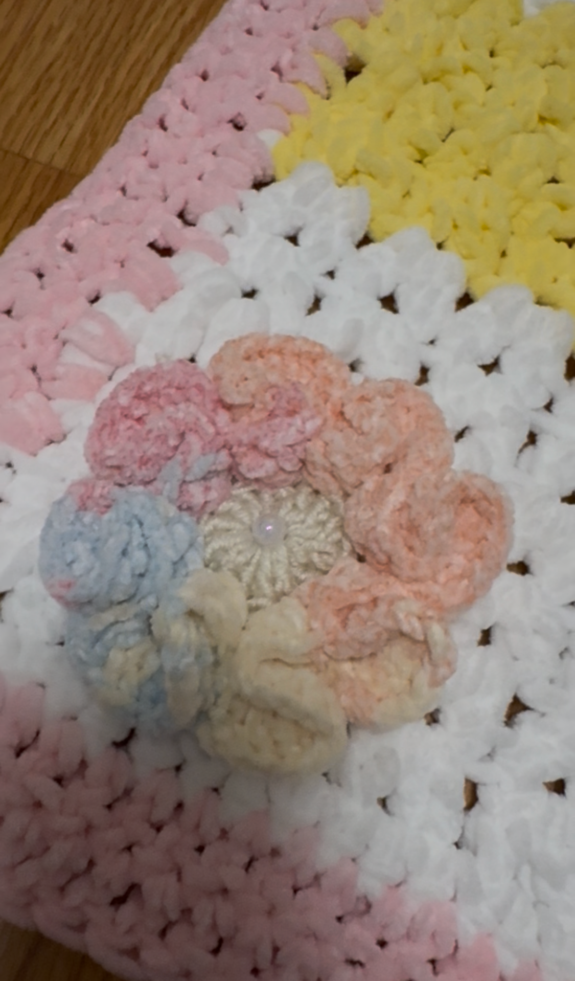 Handmade Sweet Flower Crochet Baby Blanket