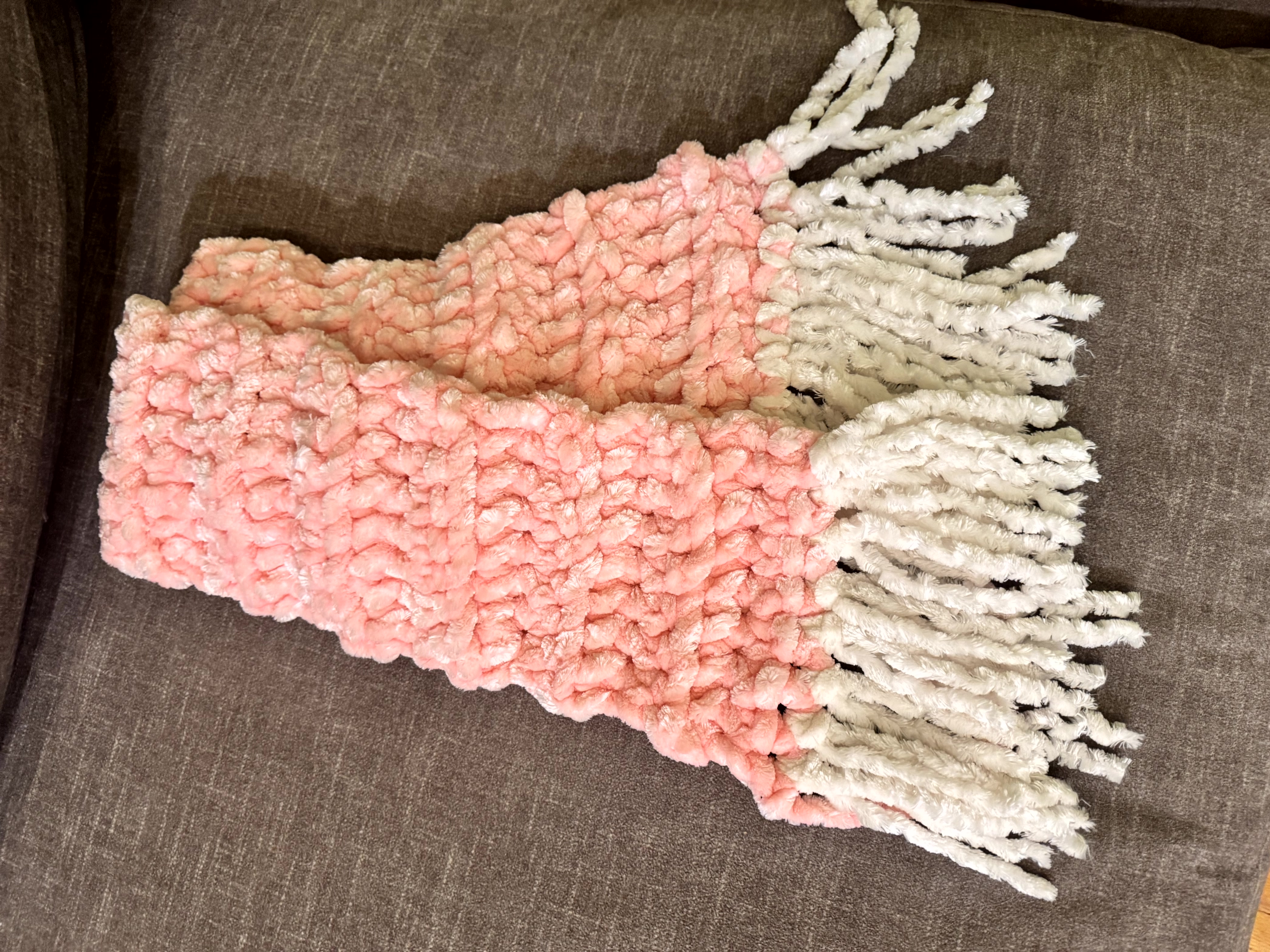 Handmade Juicy Couture Pink Knit Scarf