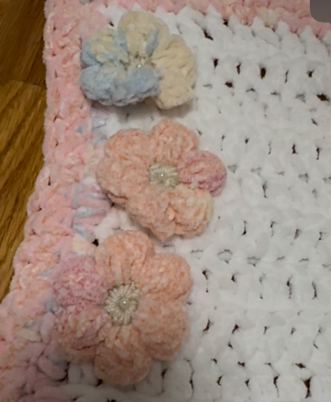 Handmade Petite Flowers Crochet Baby Blanket