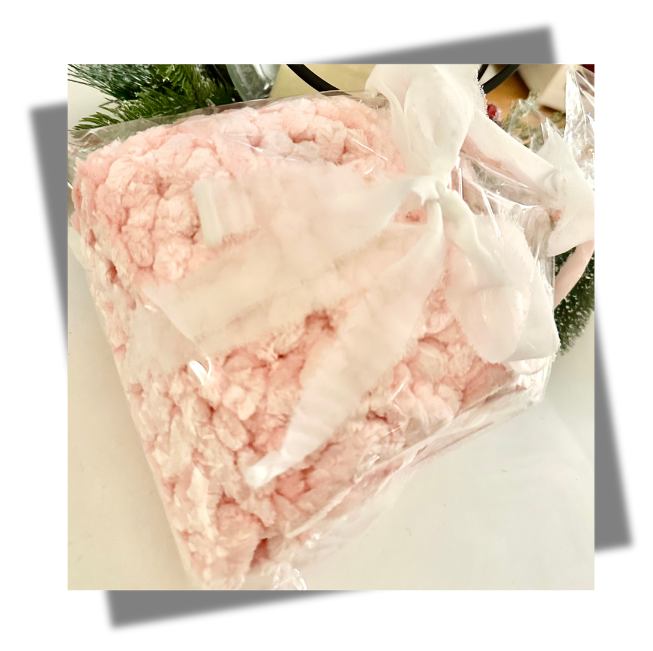 Handmade Juicy Couture Pink Knit Scarf