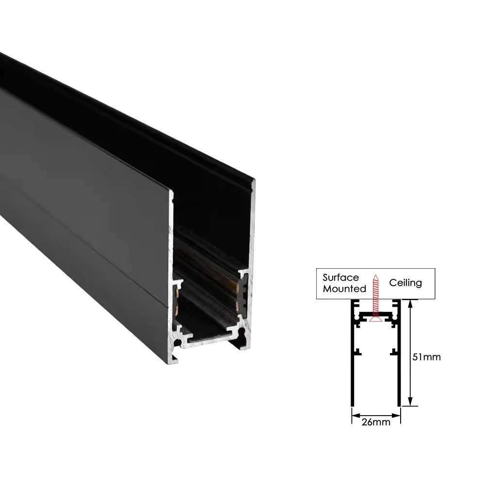 Black Surface Mounted Aluminum Profile