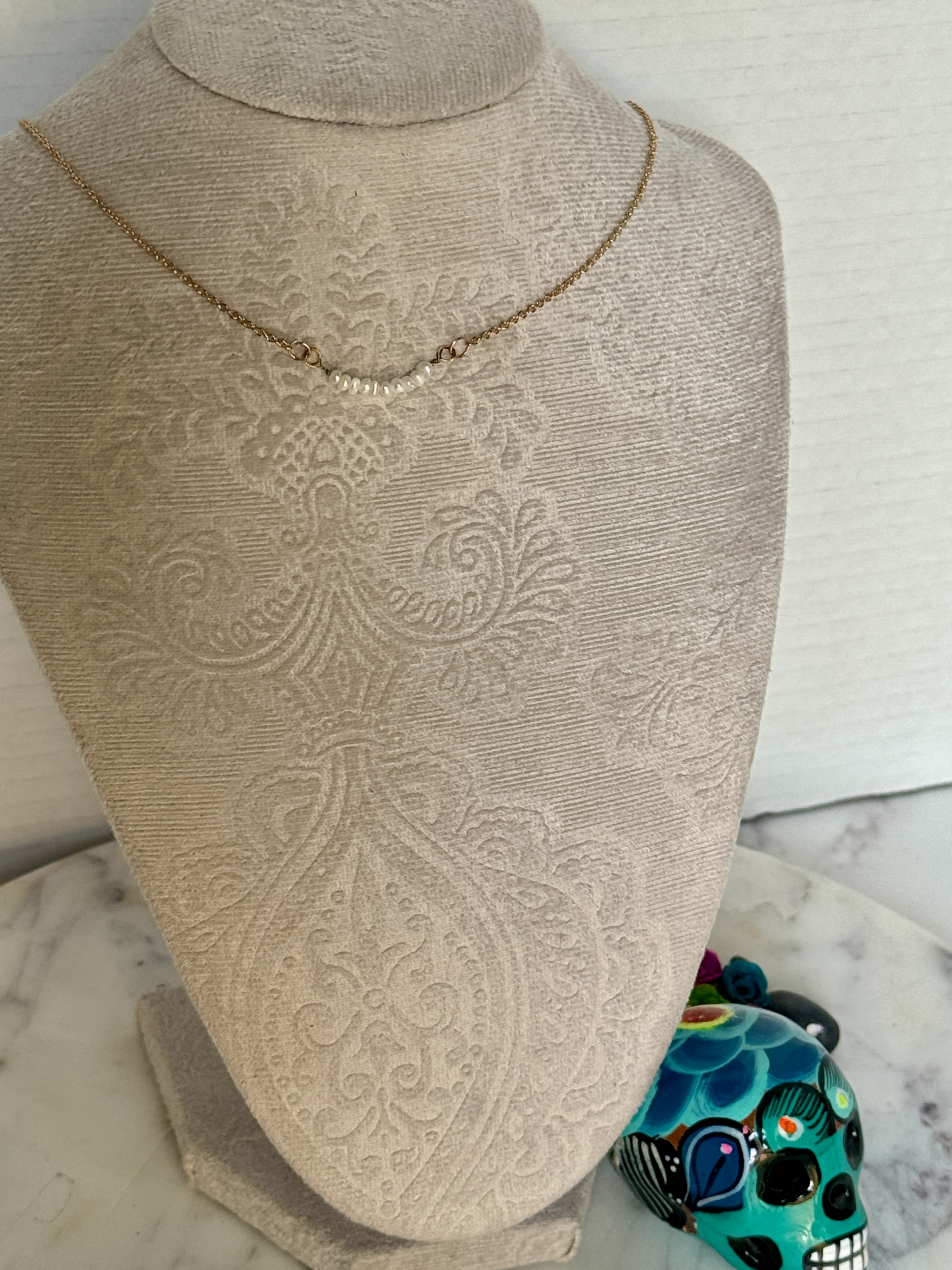 Freshwater Pearl Gold Chain Necklace