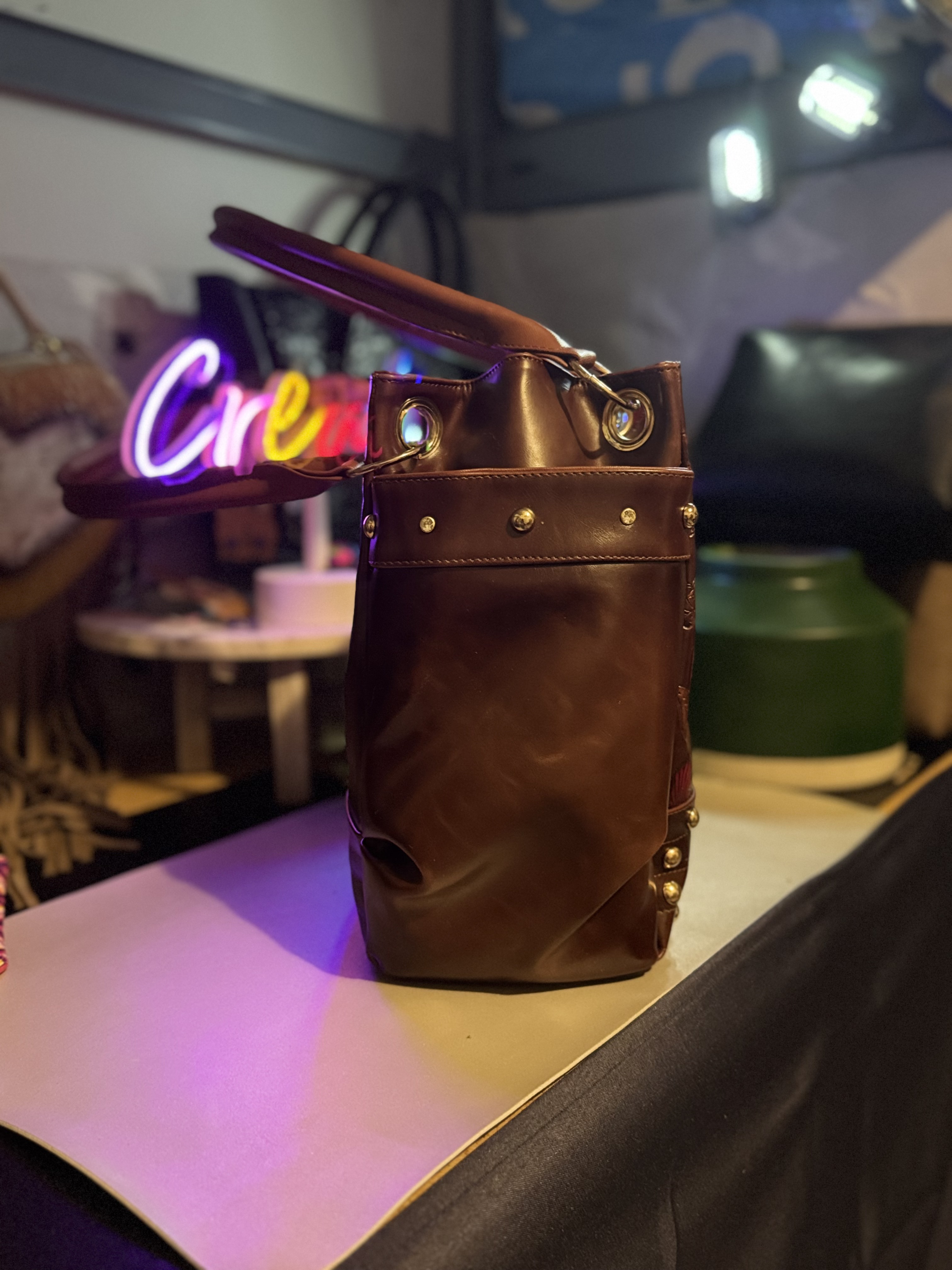 Embossed Tooled Leather Handbag