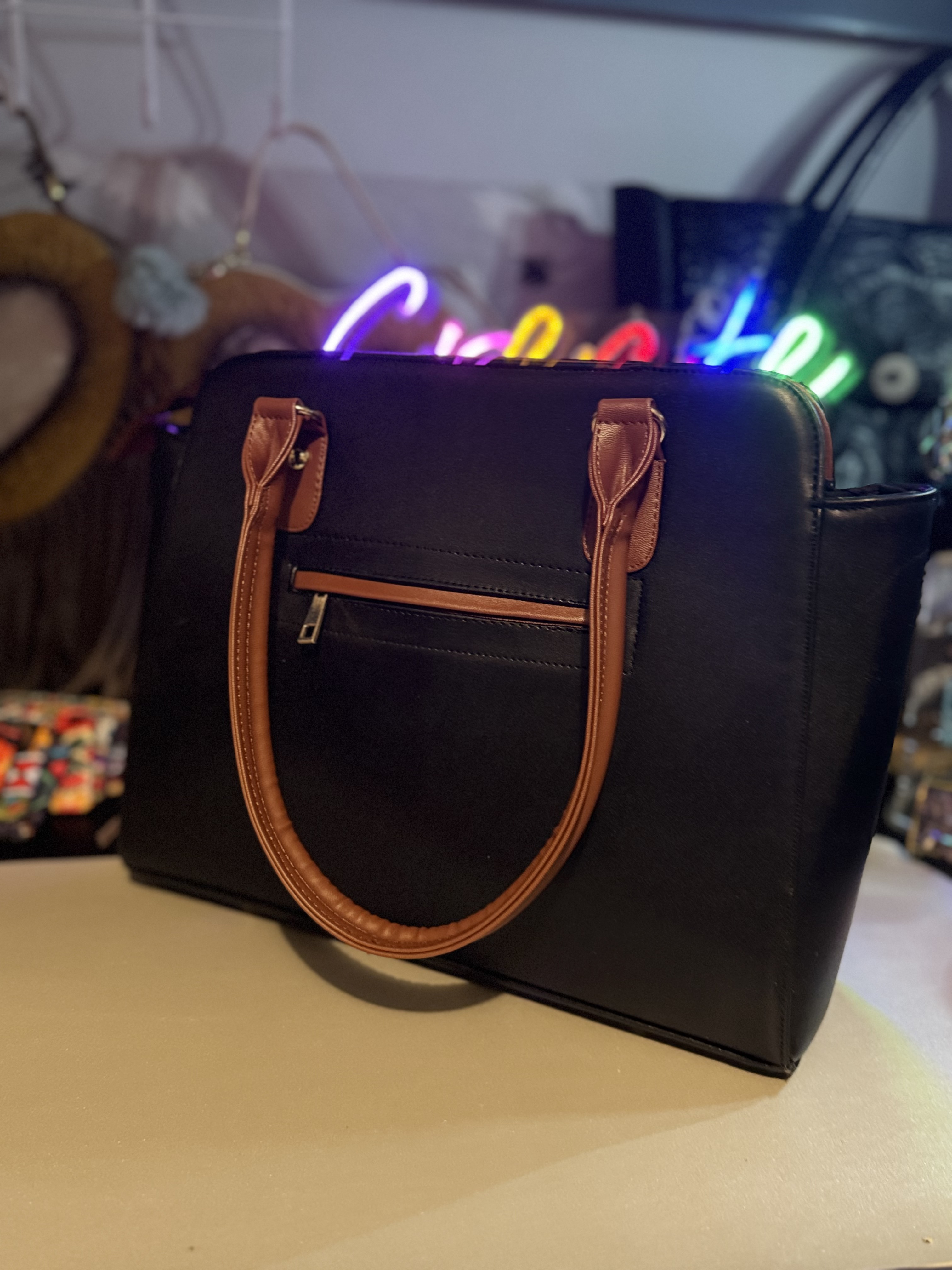 Sunflower Embroidered Leather Handbag