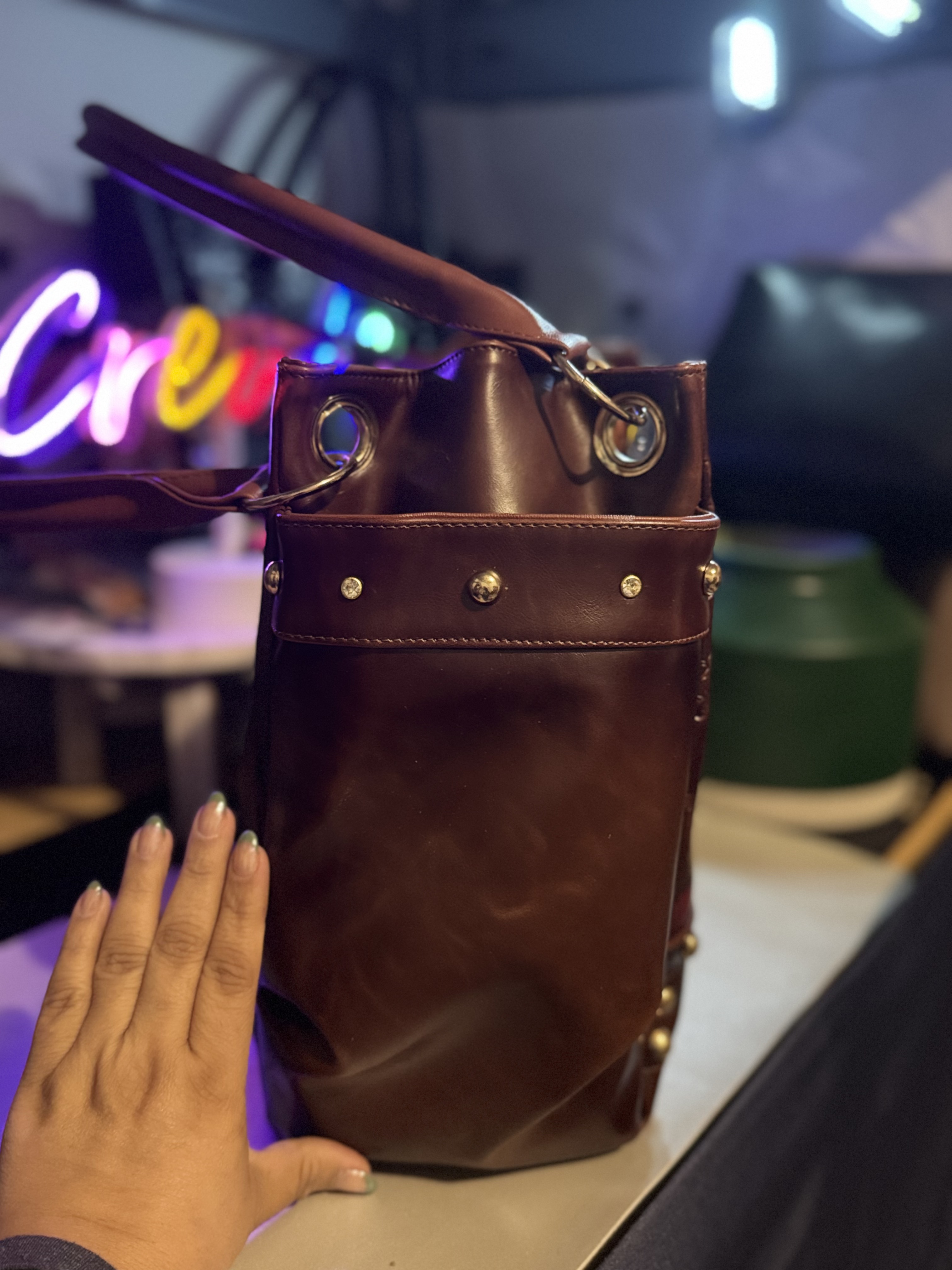 Embossed Tooled Leather Handbag