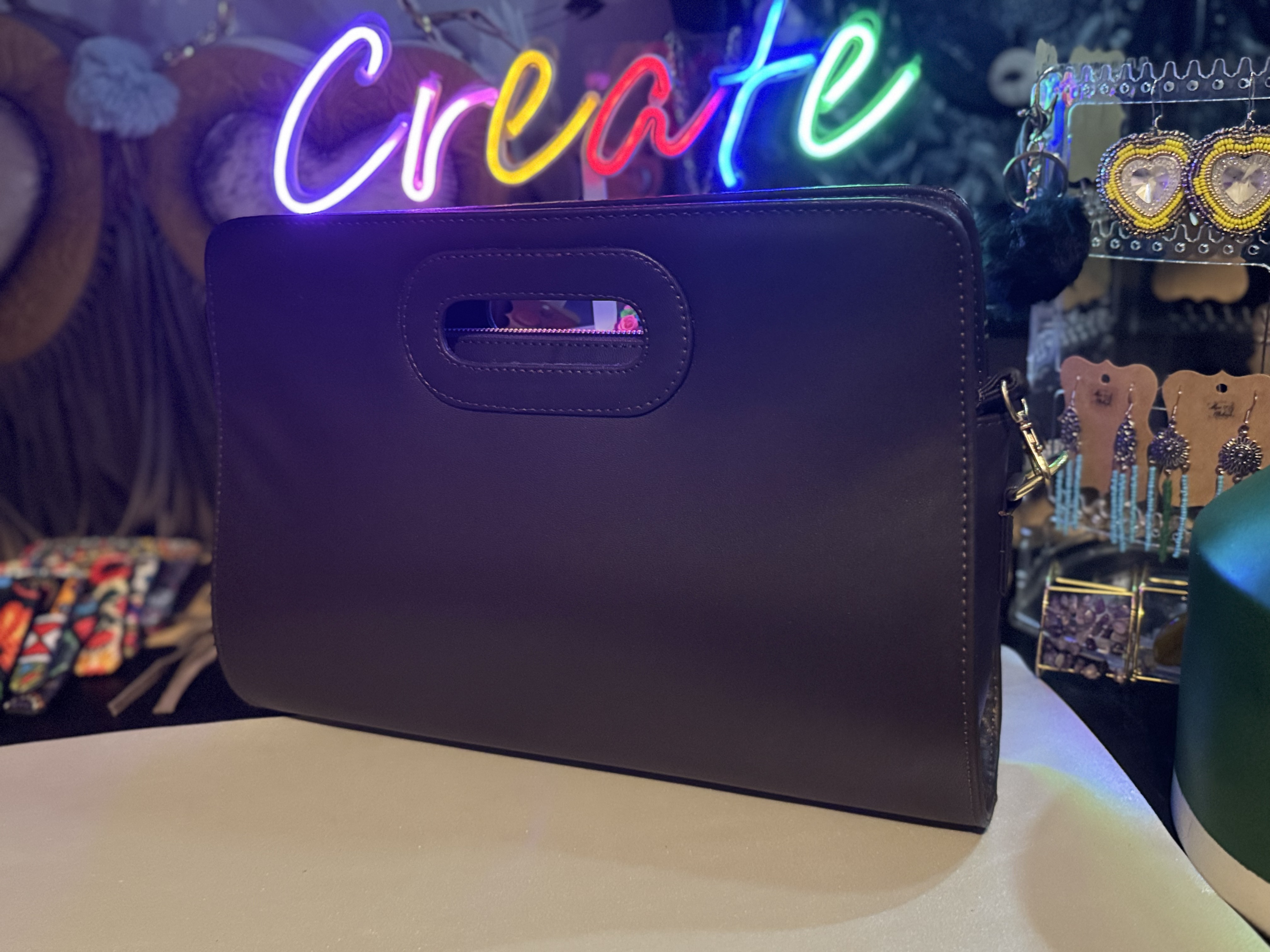 Handcrafted Floral Leather Handbag