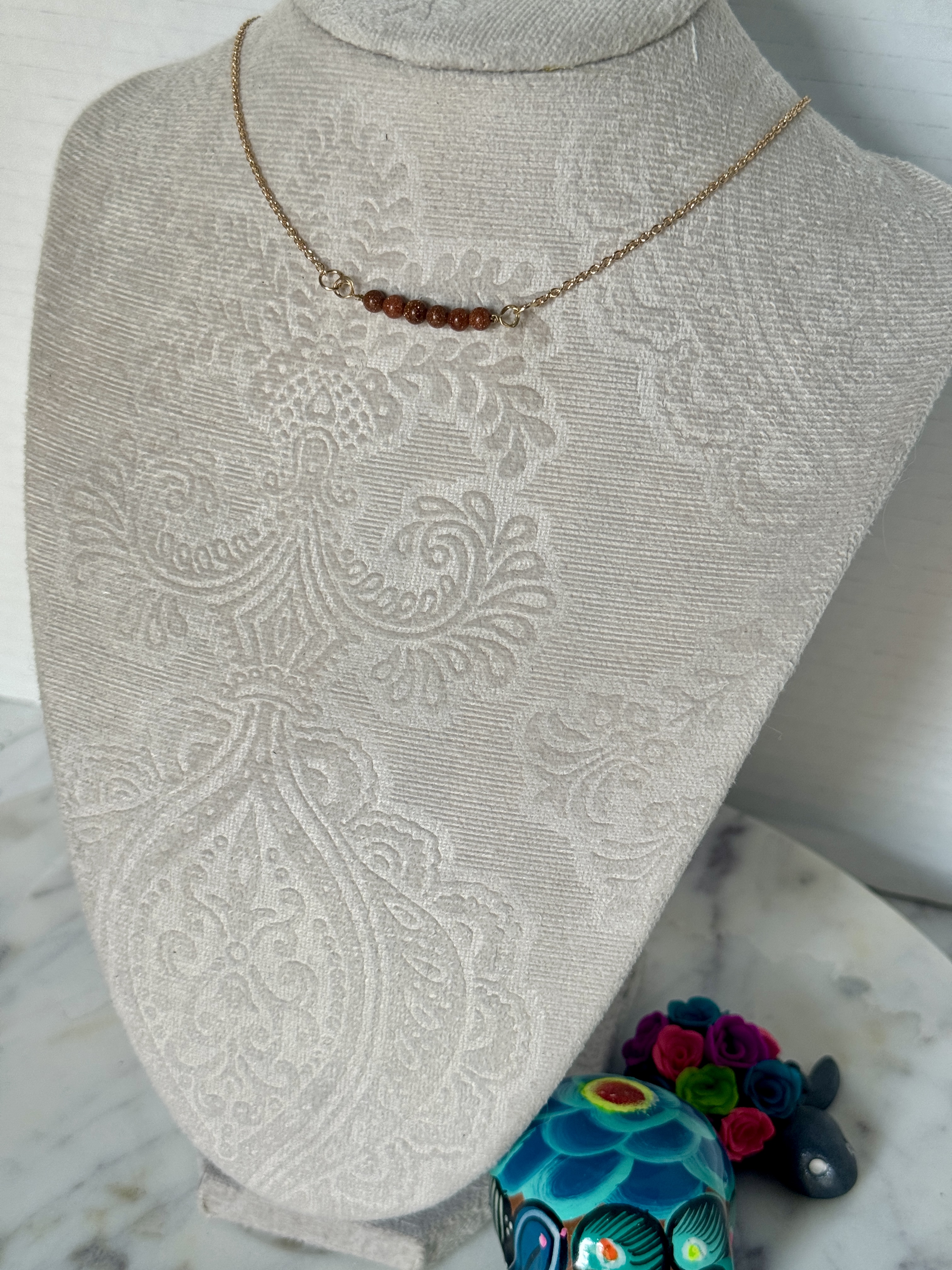 Goldstone Beaded Necklace