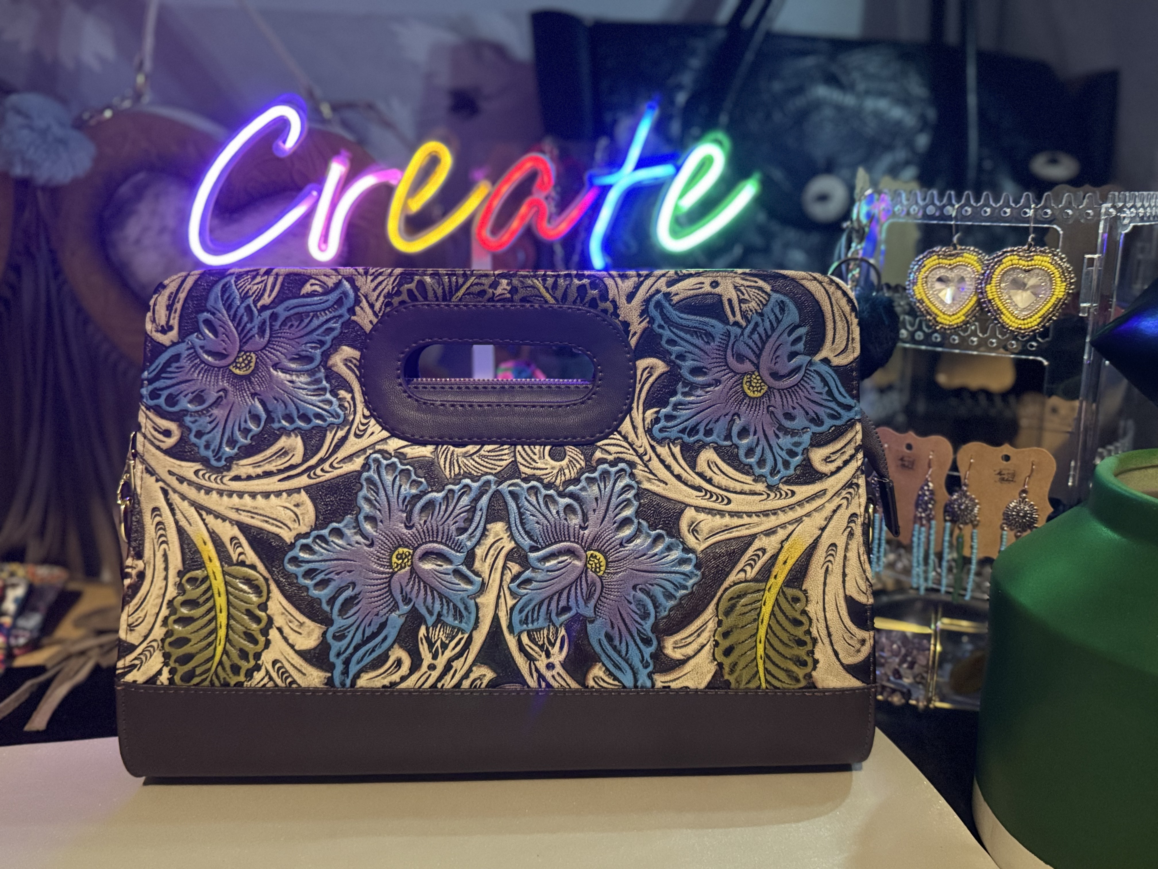 Floral Embroidered Handbag