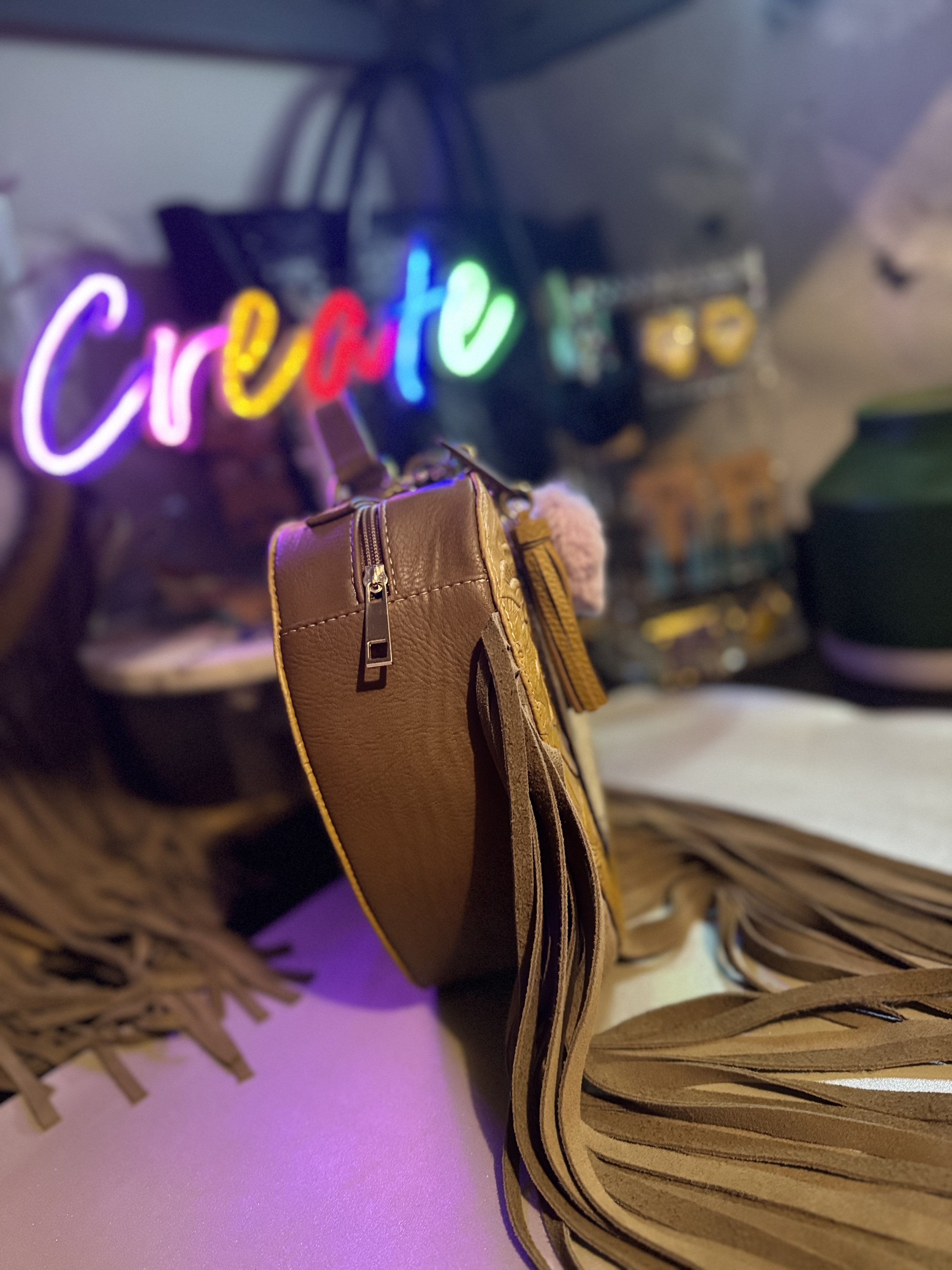 Boho Heart Fringe Bag