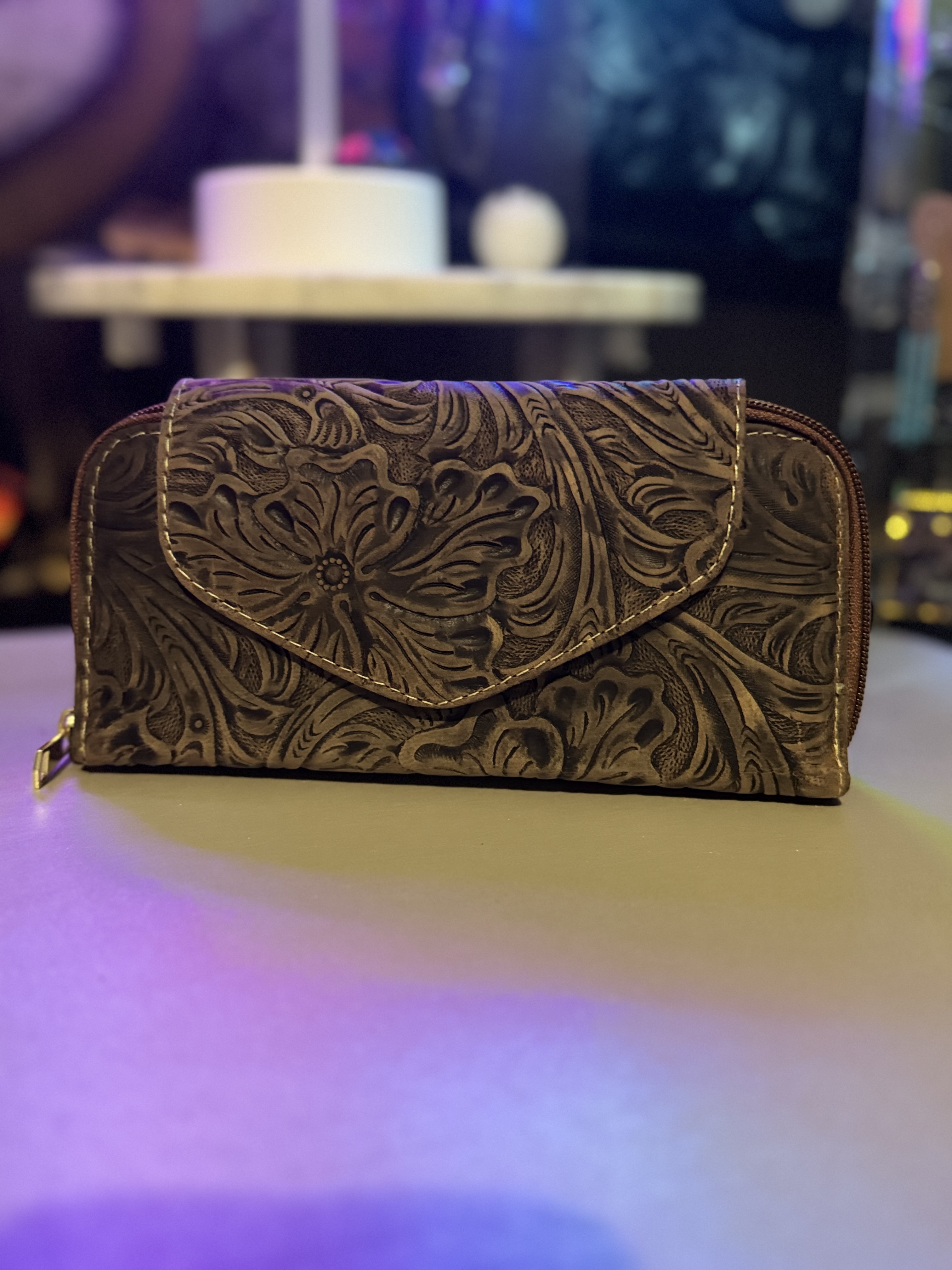 Embossed Leather Wallet