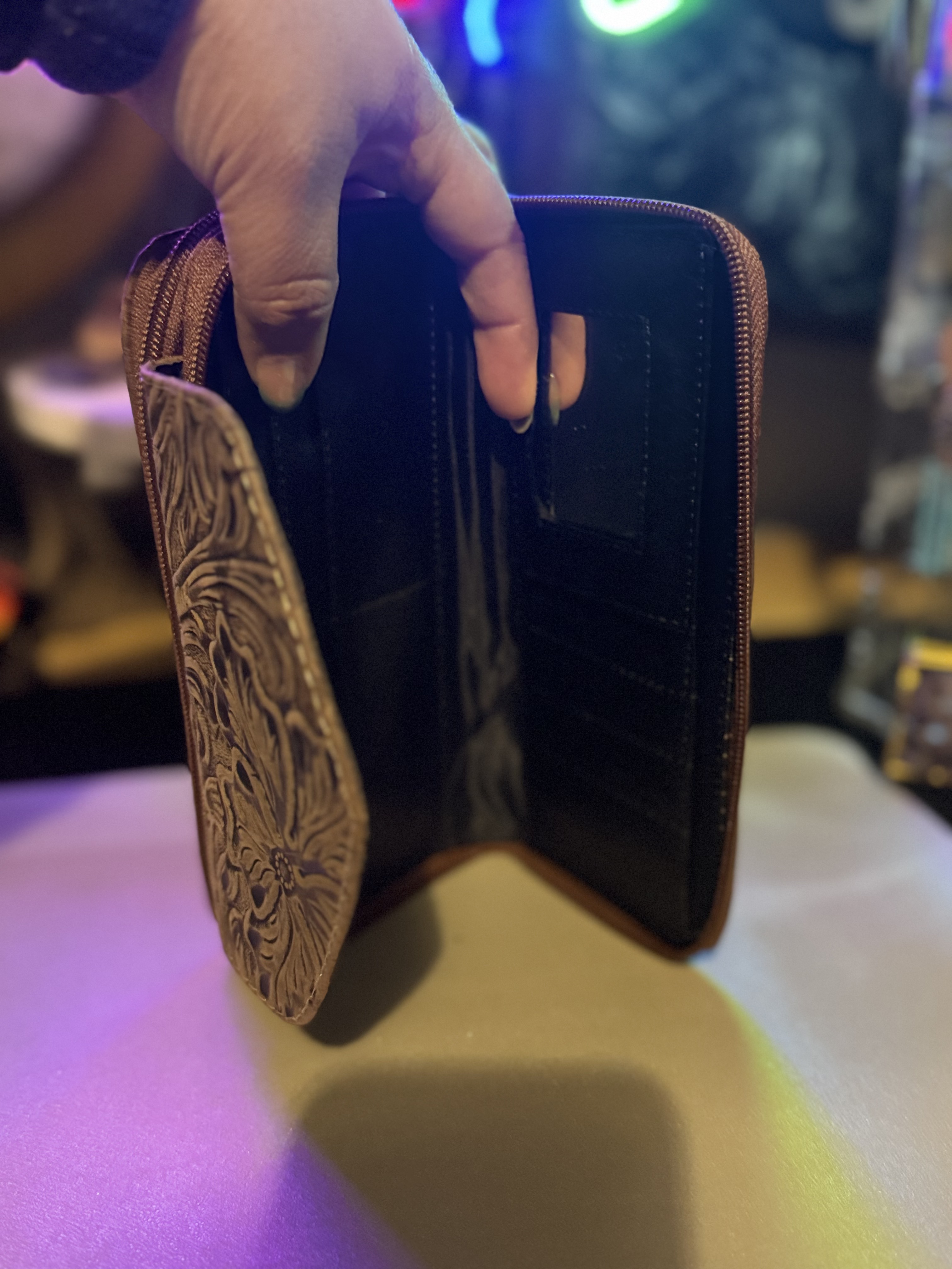 Embossed Leather Wallet