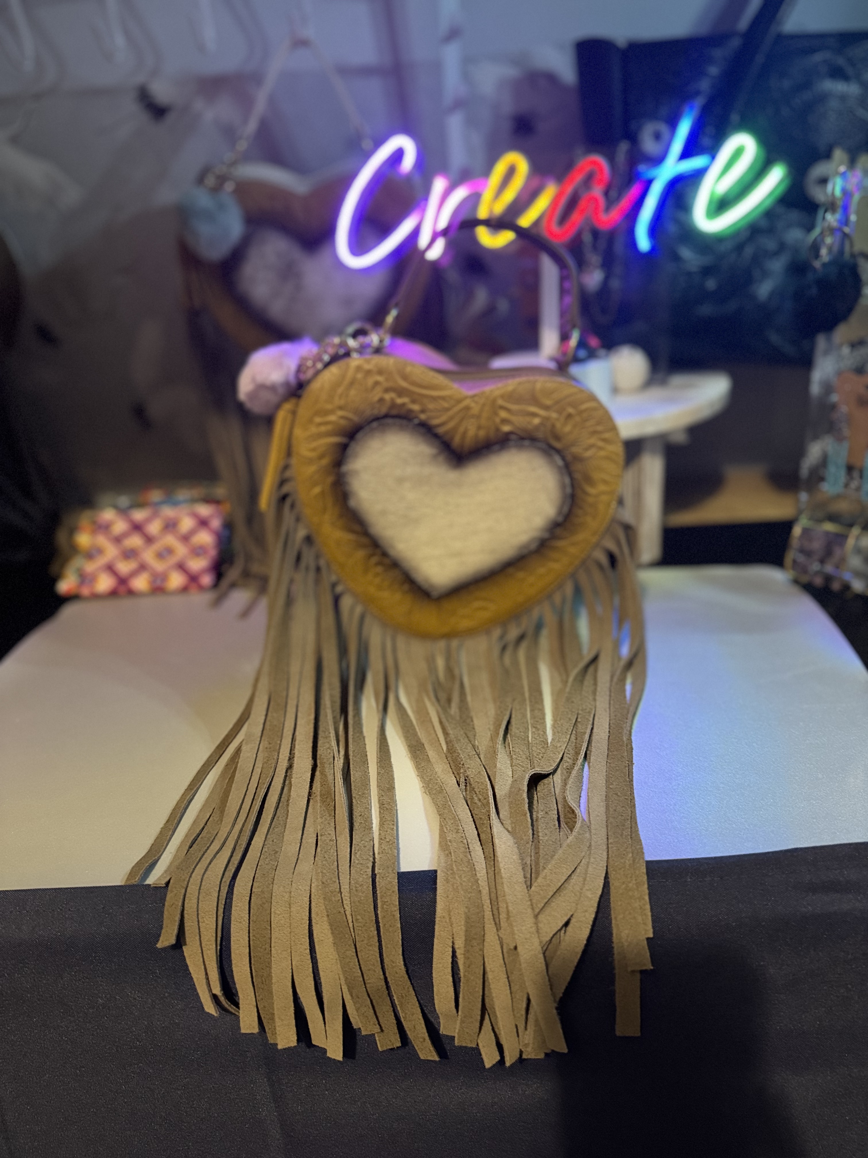 Boho Heart Fringe Bag