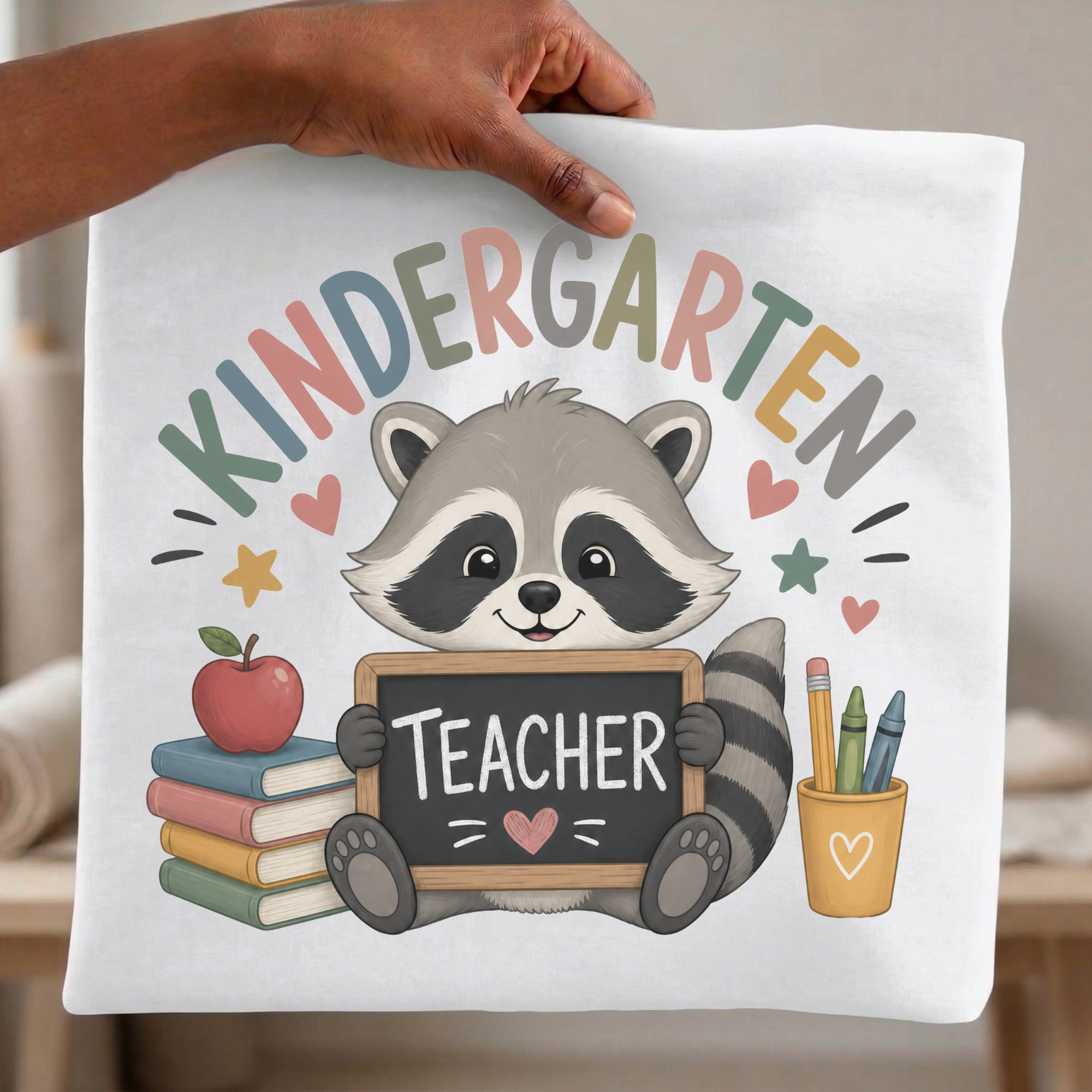 Raccoon Teacher PNG Bundle, Grade Level Teacher Designs, Pre-K Kindergarten 1st-6th Grade Sublimation PNG