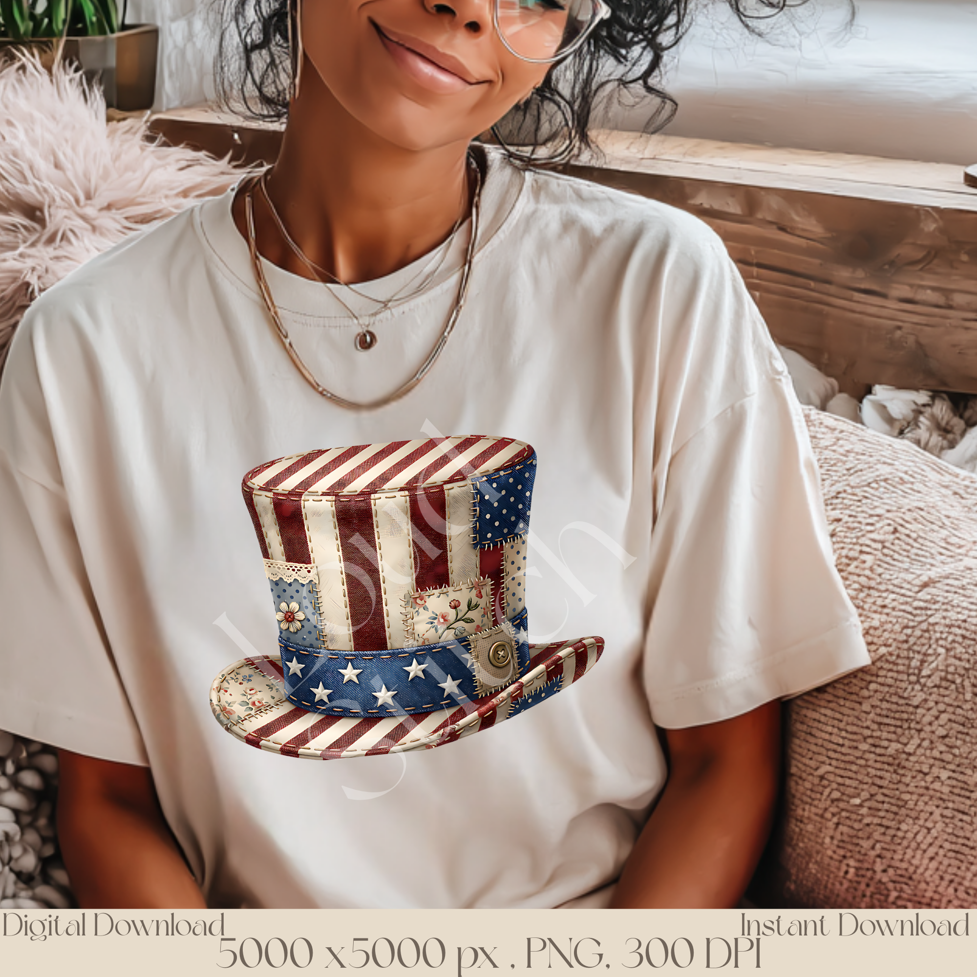 Uncle Sam Hat PNG, Vintage Patriotic Americana Clipart, Fourth of July Sublimation Design, USA Independence Day Graphic