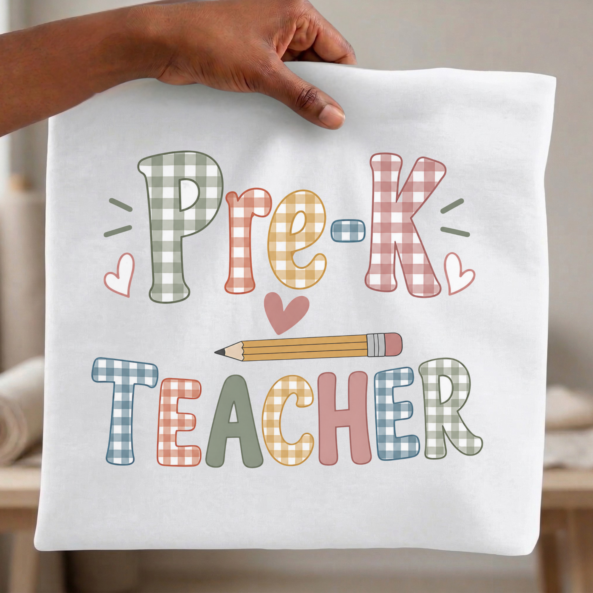 Gingham Teacher PNG Bundle, Grade Level Teacher Designs, Pre-K Kindergarten 1st-6th Grade Sublimation PNG