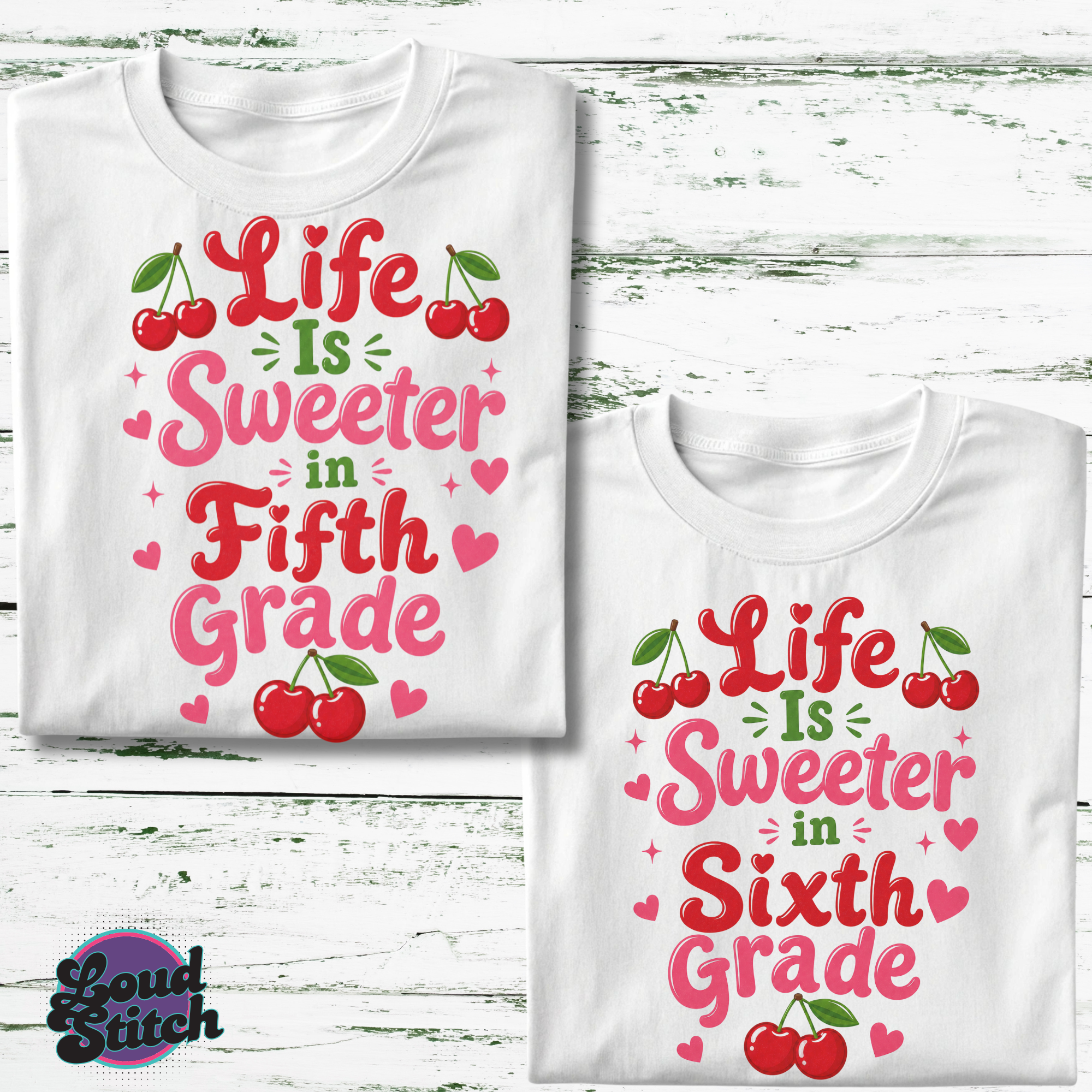 Life Is Sweeter Cherry PNG Bundle, Grade Level Back to School Shirt Designs, Pre-K Kindergarten 1st-6th PNG