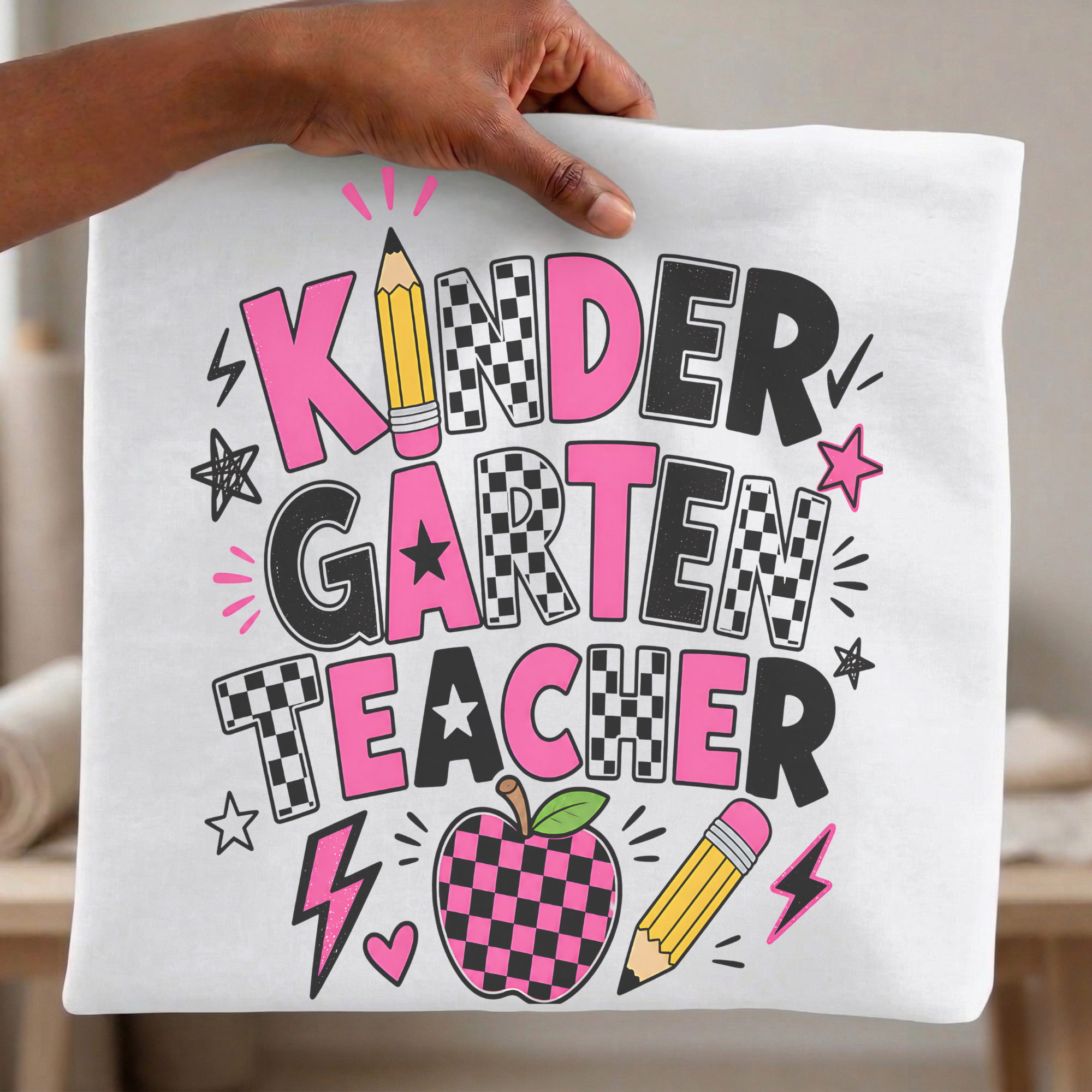 Back to School Teacher PNG Bundle, Pink Checker Grade Level Teacher Designs, Pre-K Kindergarten 1st-6th Grade PNG