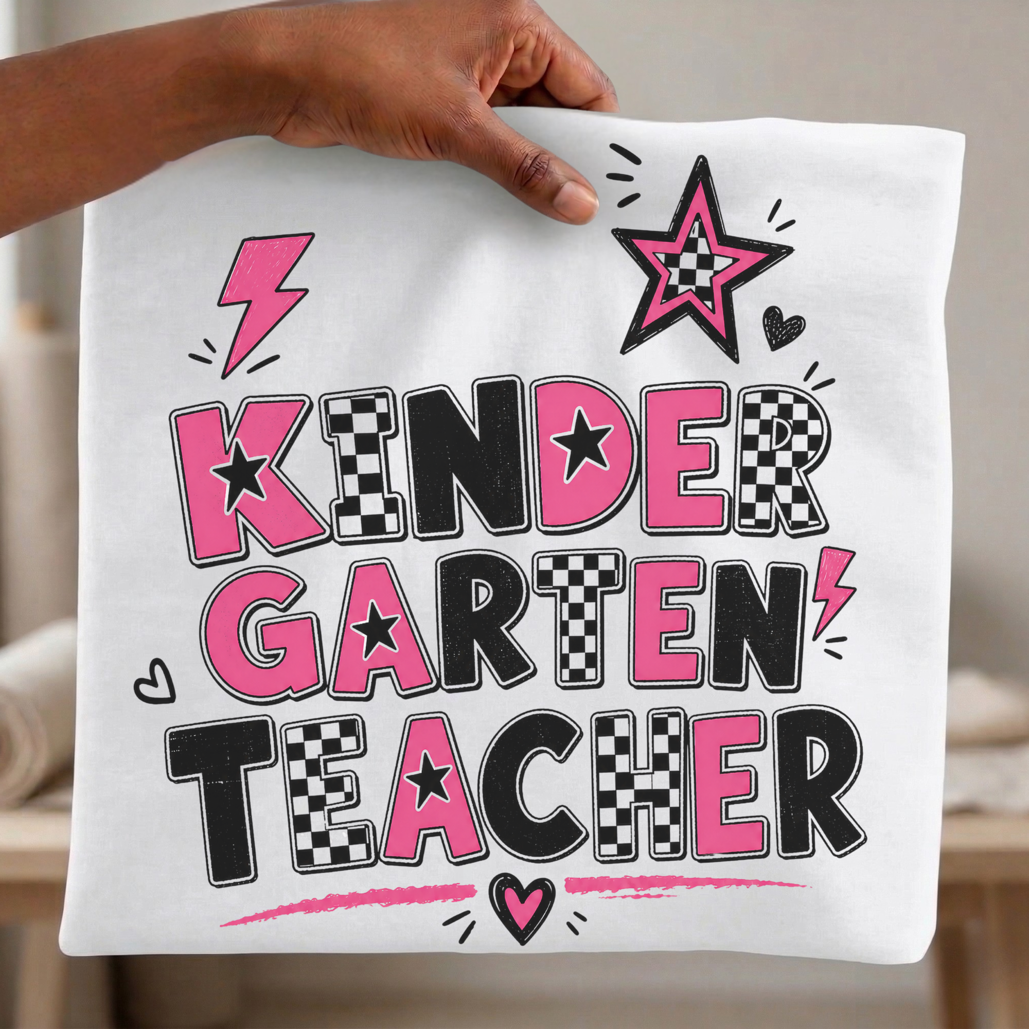 Teacher PNG Bundle, Pink Checker Grade Teacher Designs, Pre-K Kindergarten 1st-6th Grade Sublimation PNG