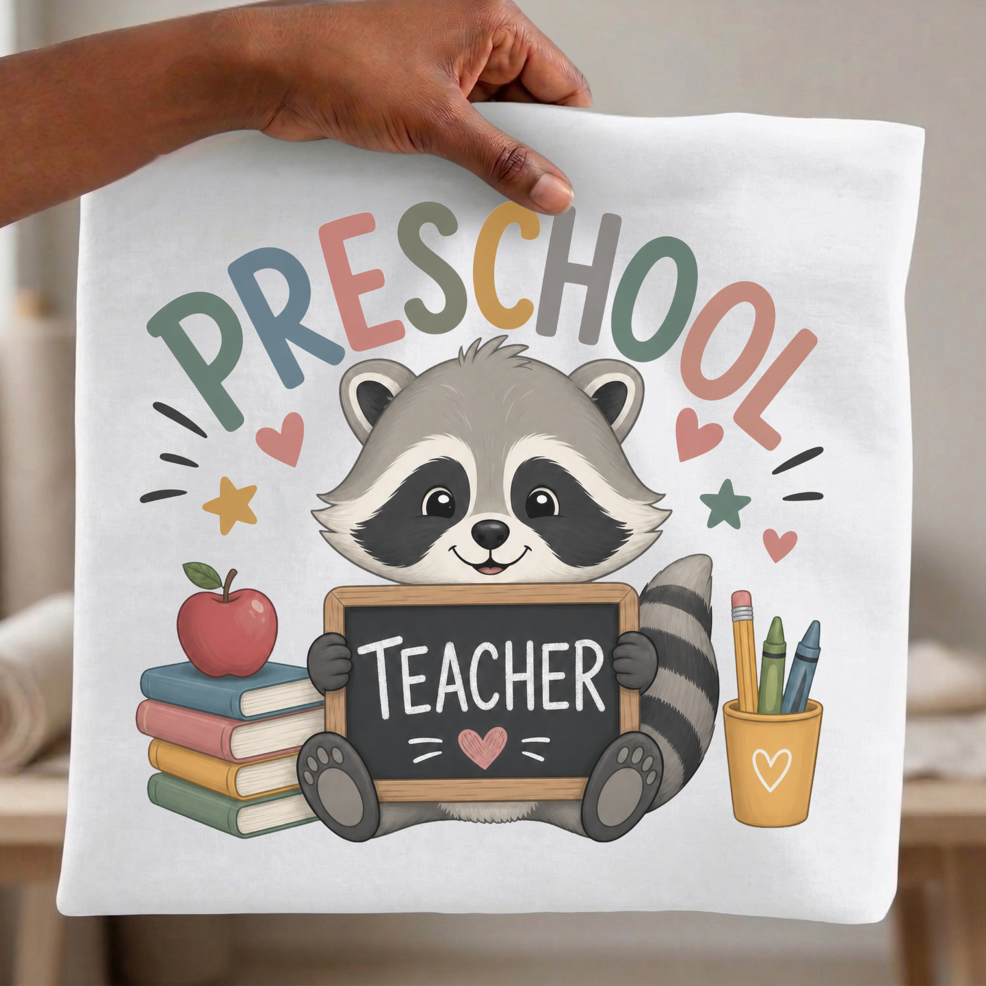 Raccoon Teacher PNG Bundle, Grade Level Teacher Designs, Pre-K Kindergarten 1st-6th Grade Sublimation PNG