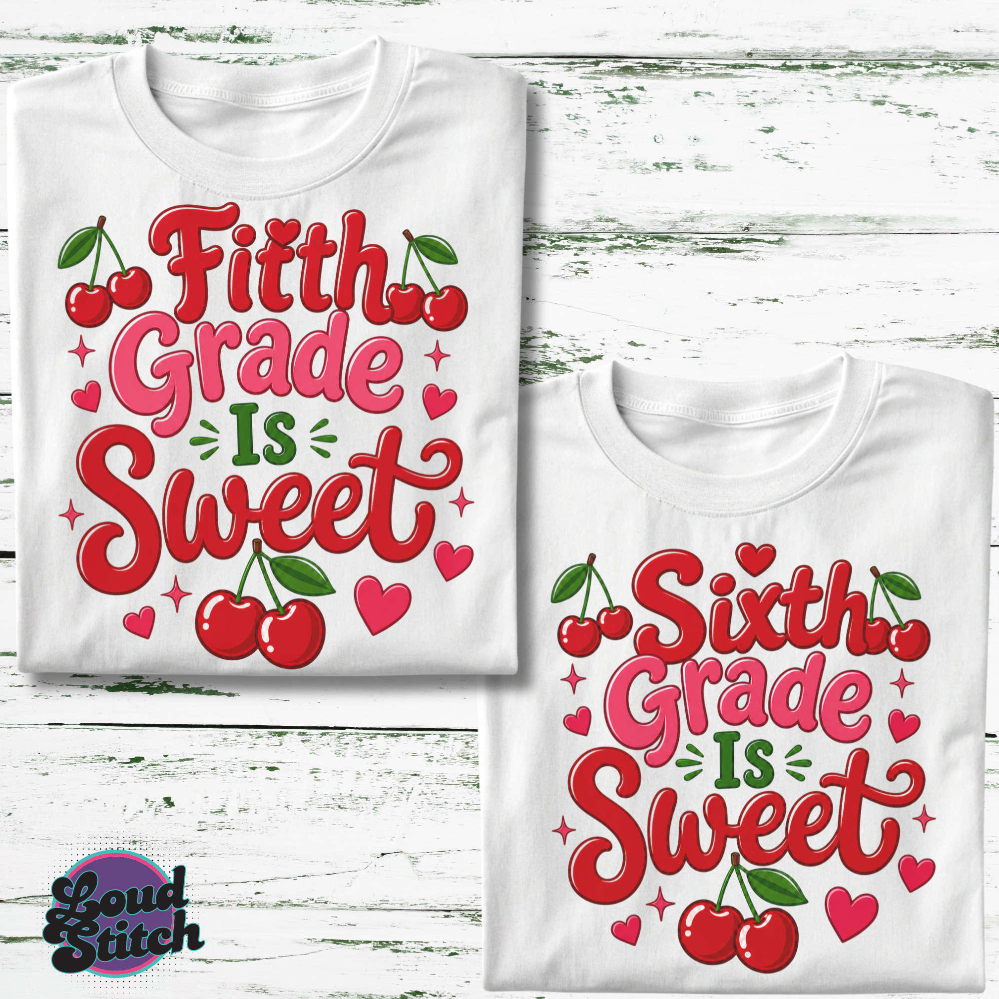 Cherry Back to School PNG Bundle, Grade Level Shirt Designs, Pre-K Kindergarten 1st-6th Grade PNG