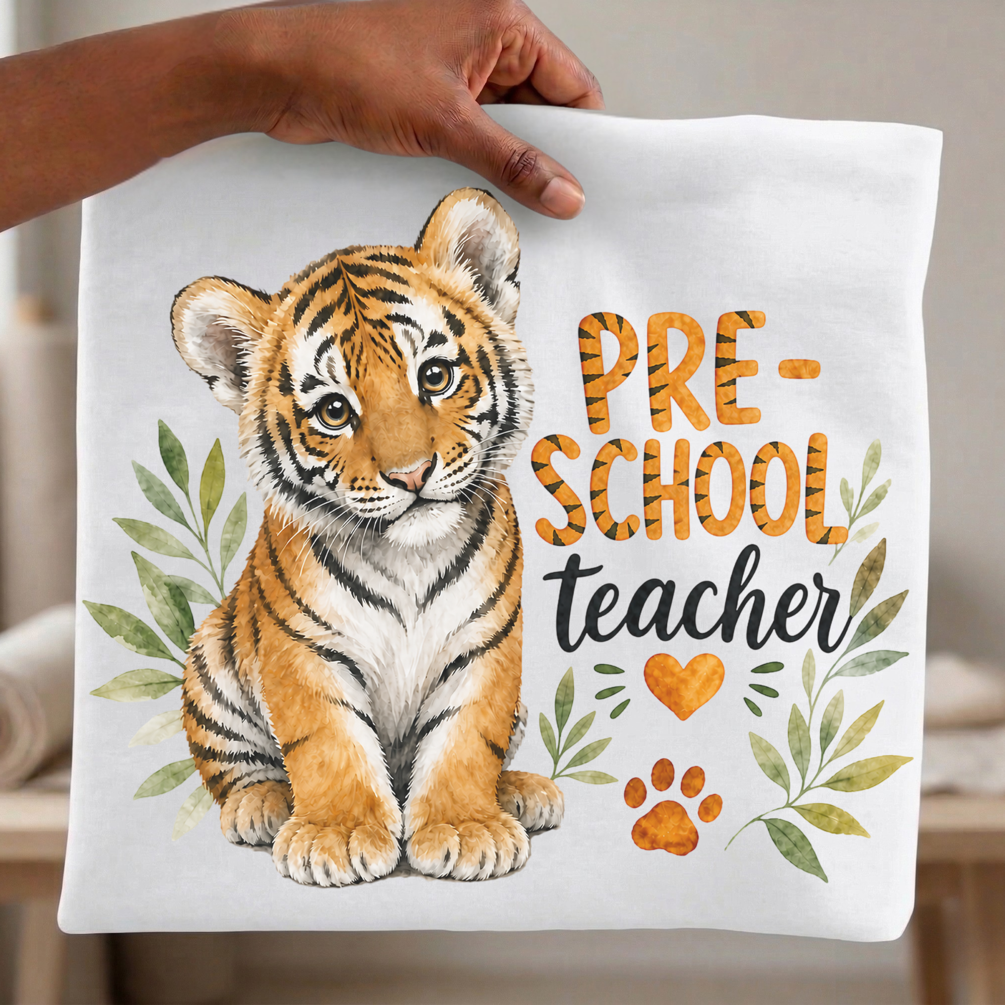 Tiger Teacher PNG Bundle, Preschool to Sixth Grade Teacher Designs, Back to School Sublimation Graphics