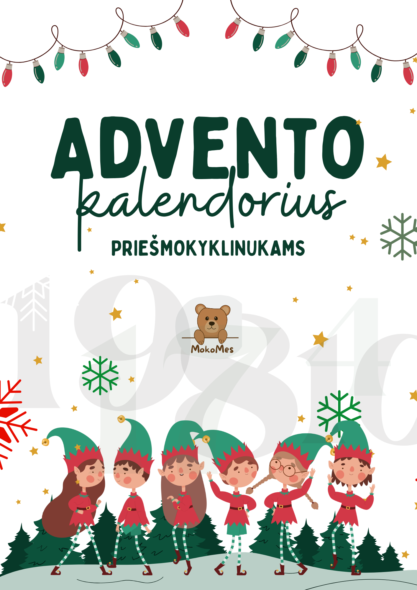Advento kalendorius priešmokyklinukams 2024 metų versija