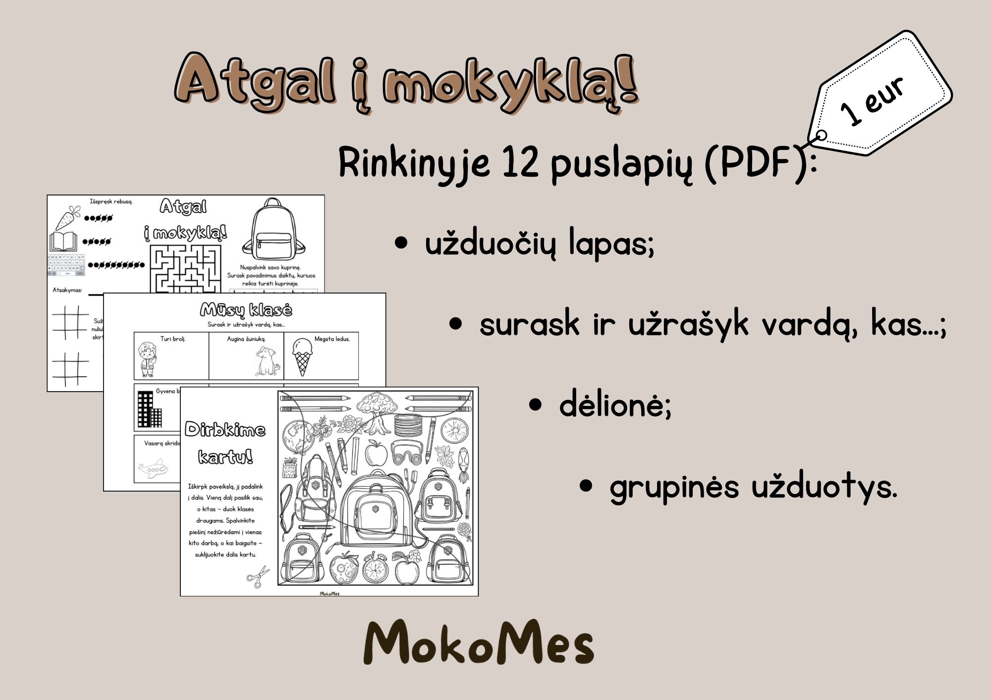 Atgal į mokyklą! Užduočių rinkinys