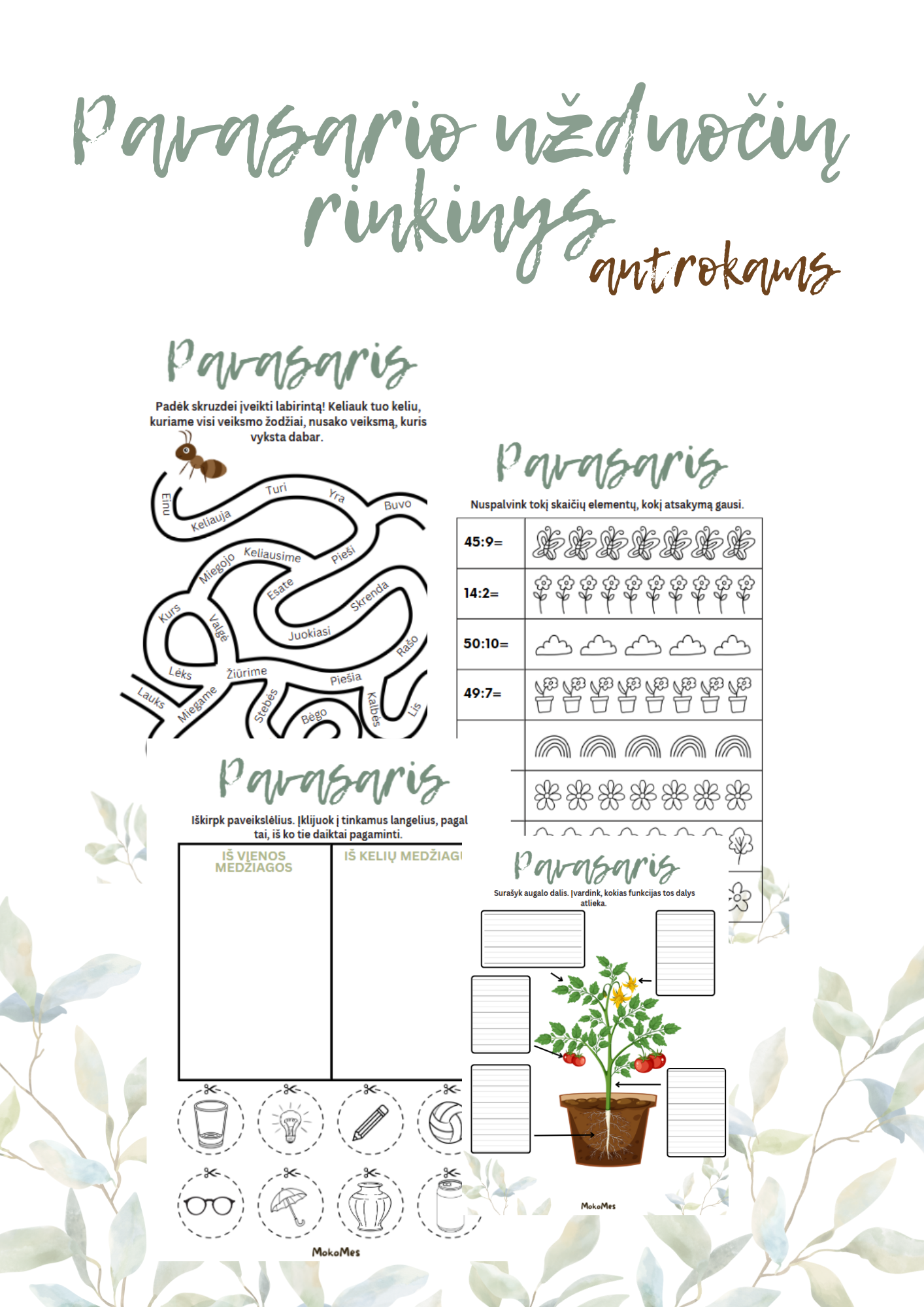 Užduočių rinkinys - pavasario tema 2 kl.