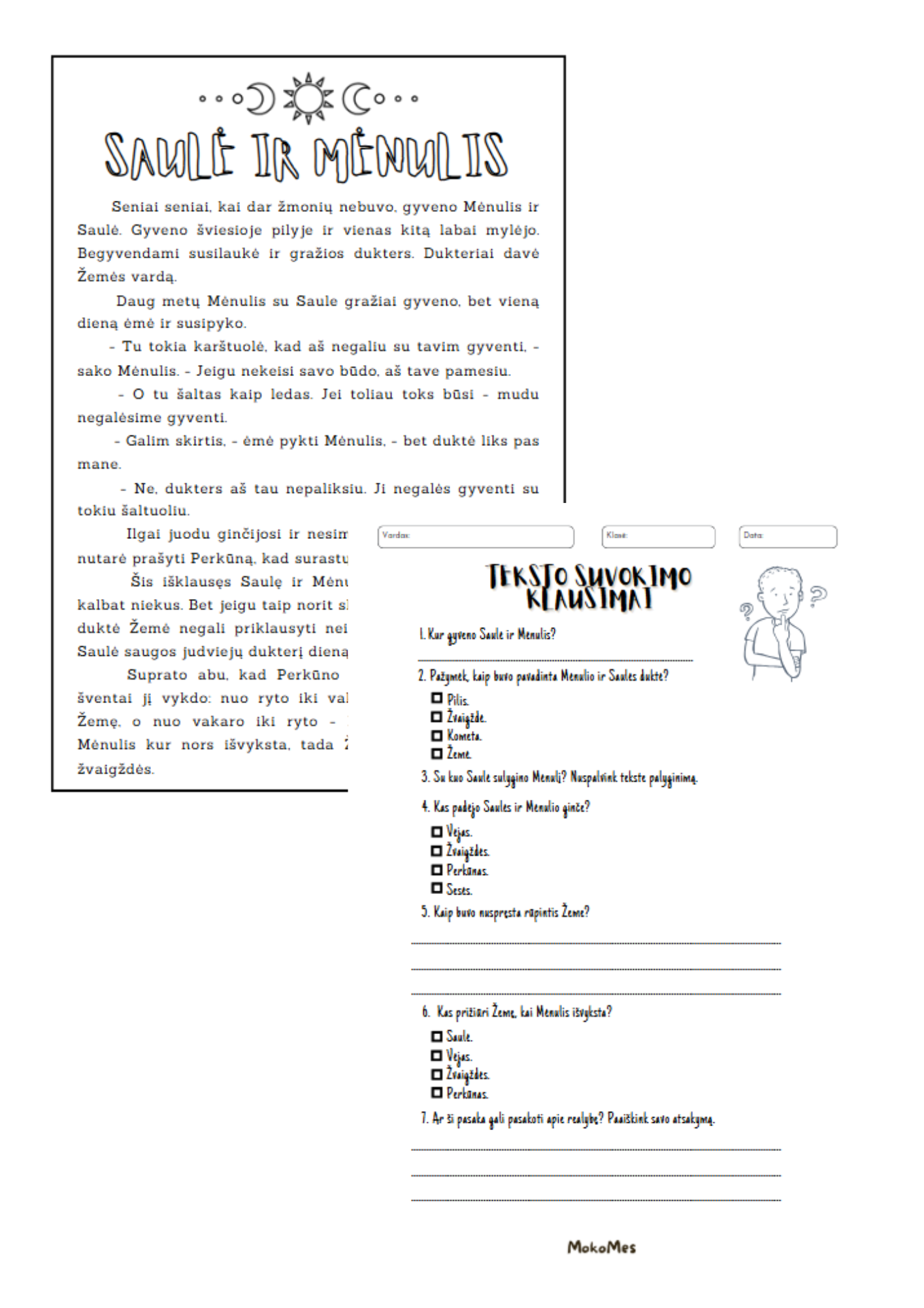 Žemės diena - saulė ir mėnulis