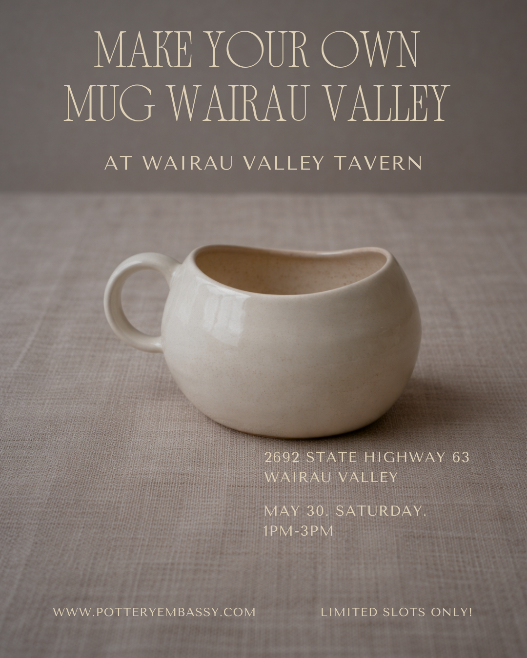 Coffee & Clay: Make Your Own Mug | Wairau Valley Tavern 