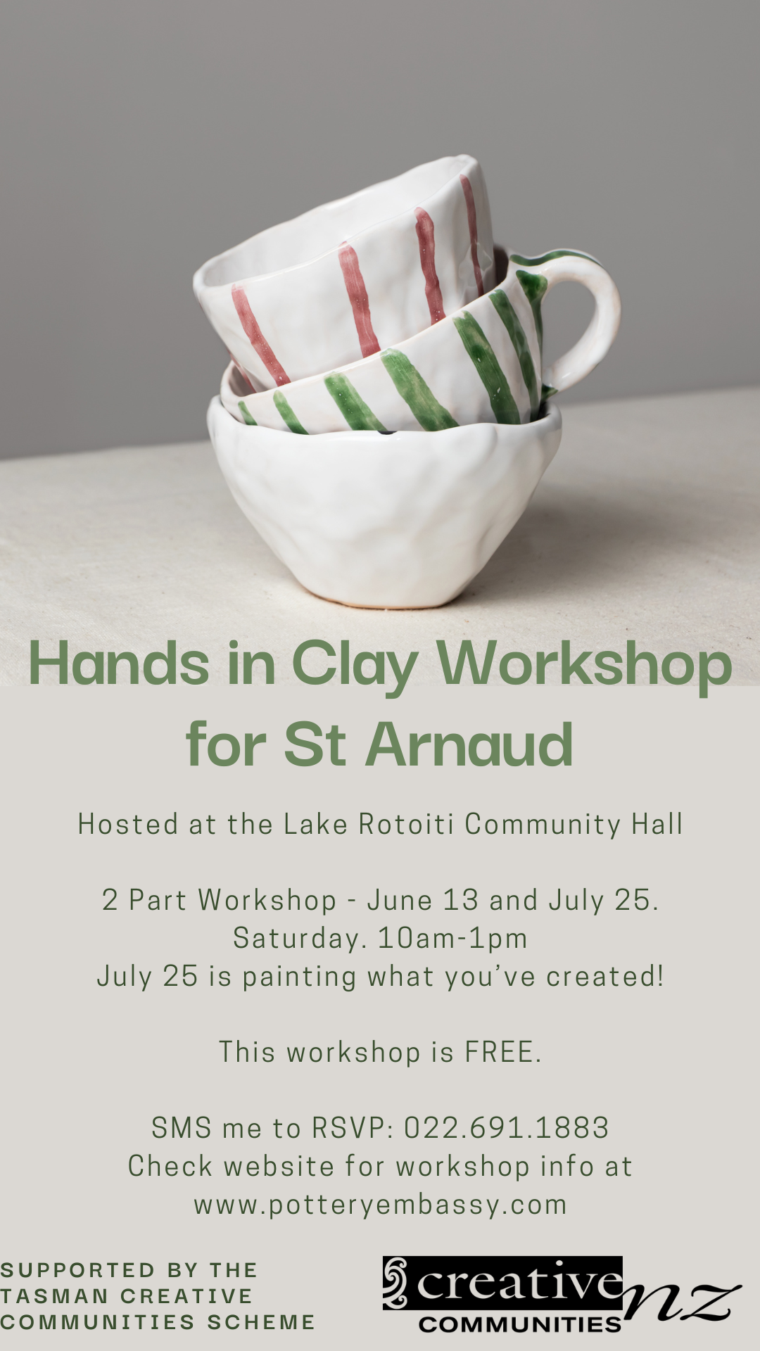 Hands in Clay: Mug Making Workshop For St Arnaud Community