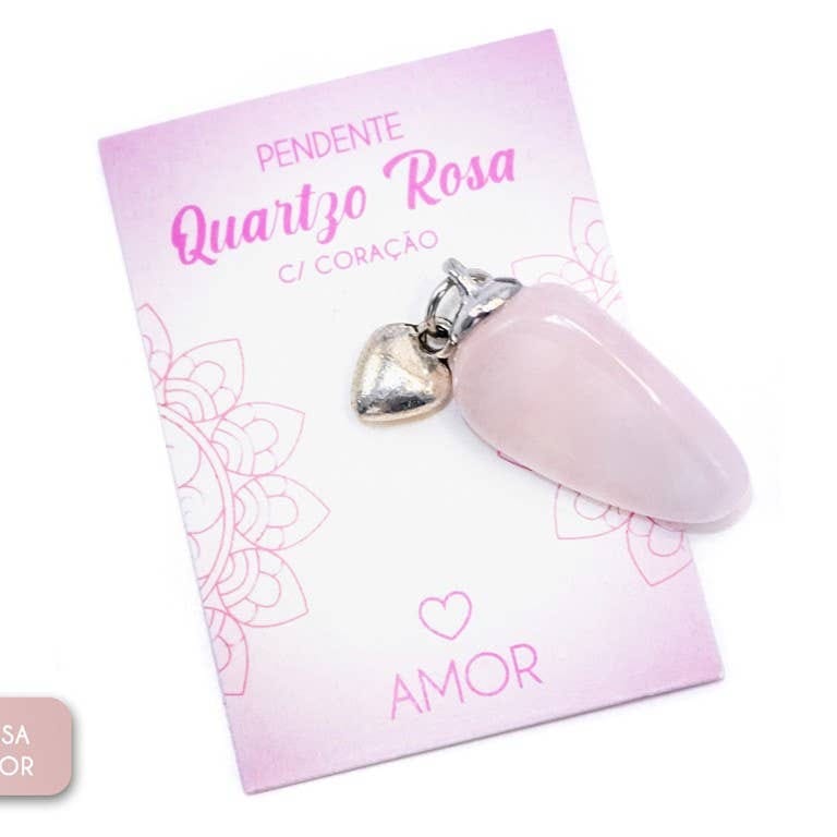 Colgante de cuarzo rosa 
