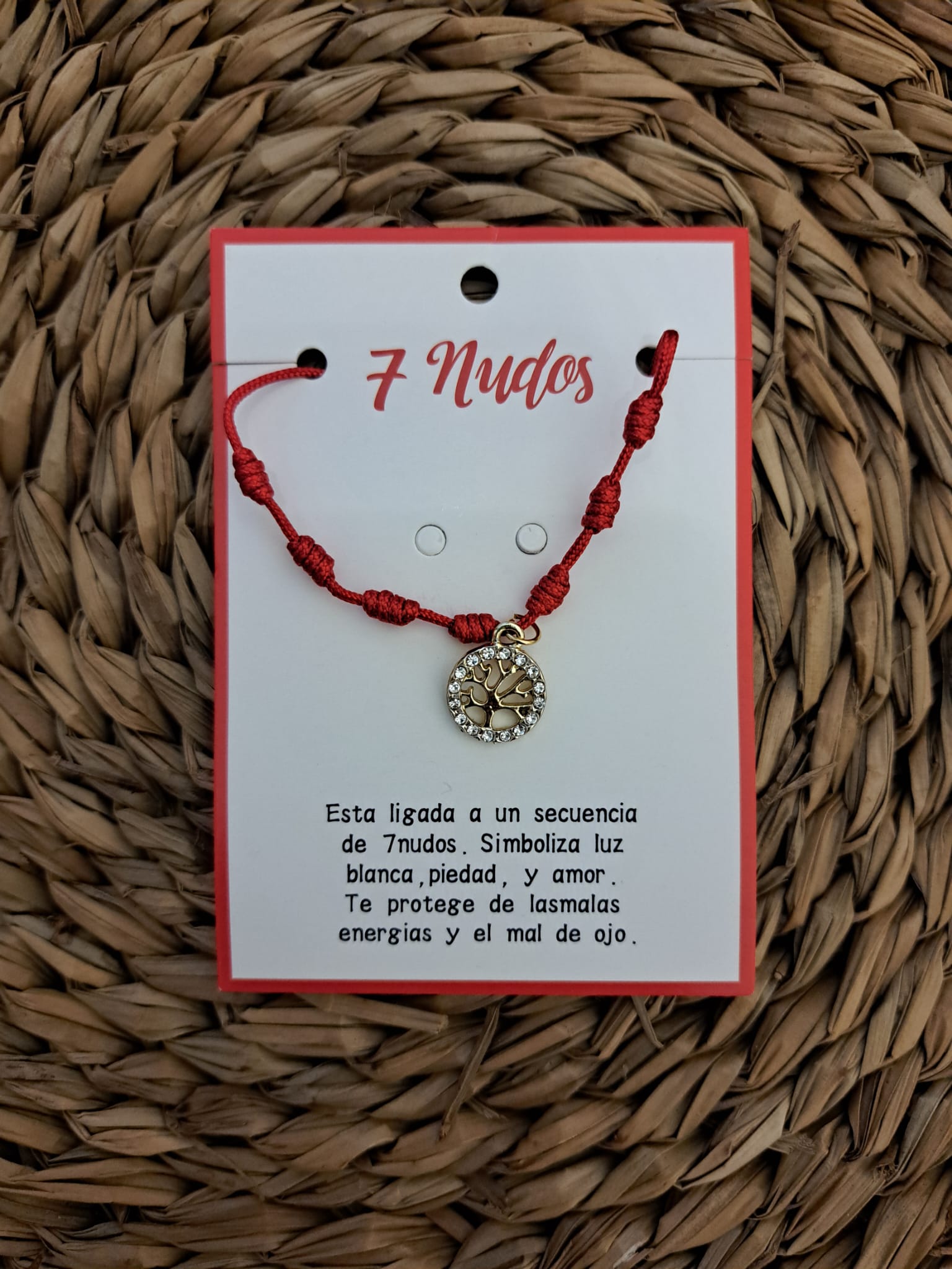 Pulsera de 7 nudos con árbol de la vida