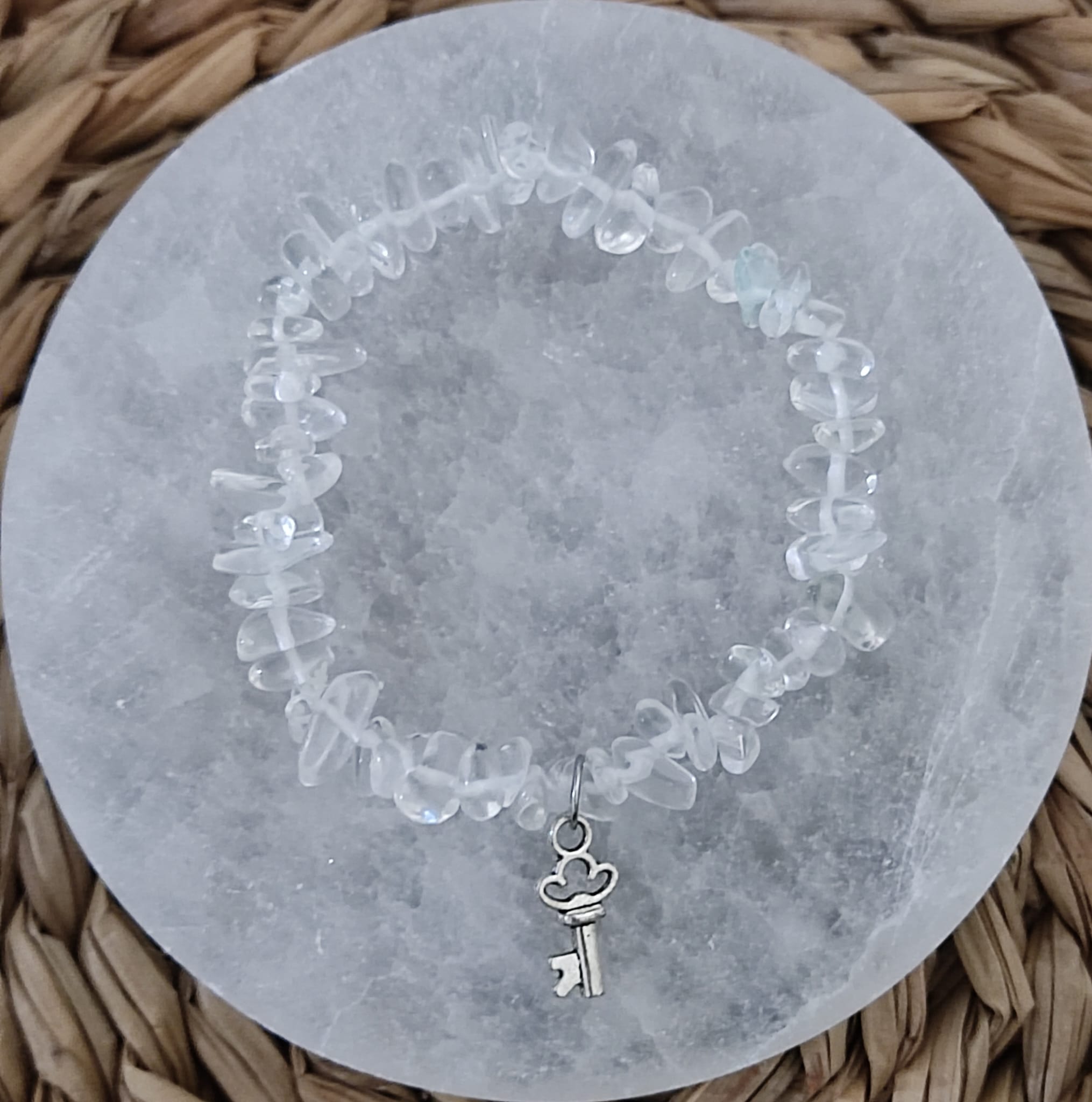 Pulsera de chips cuarzo blanco