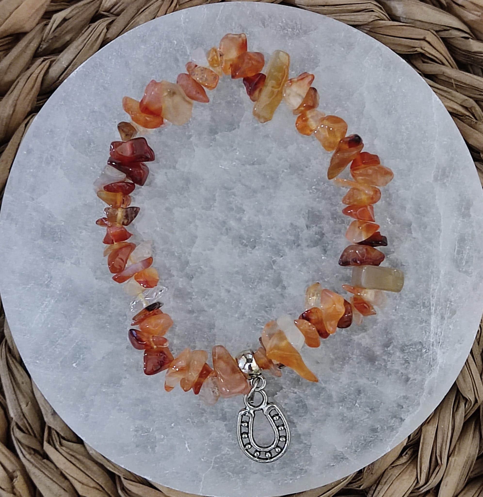 Pulsera de chips de cornalina