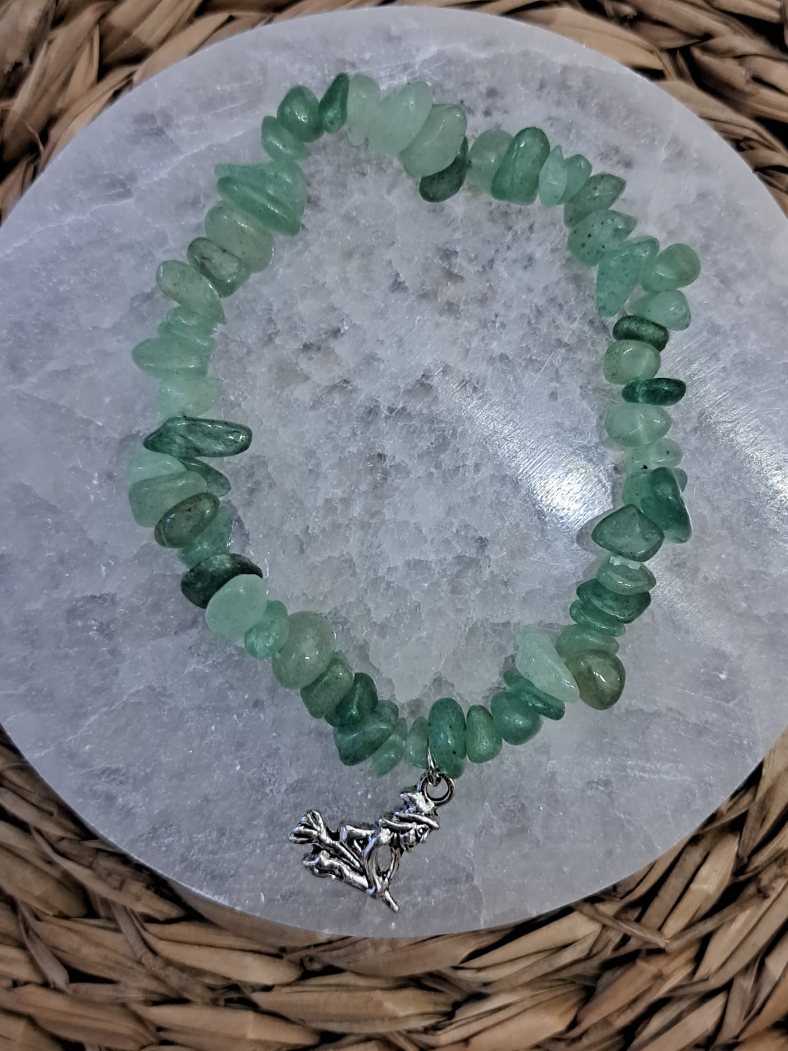 Pulsera de chips cuarzo verde