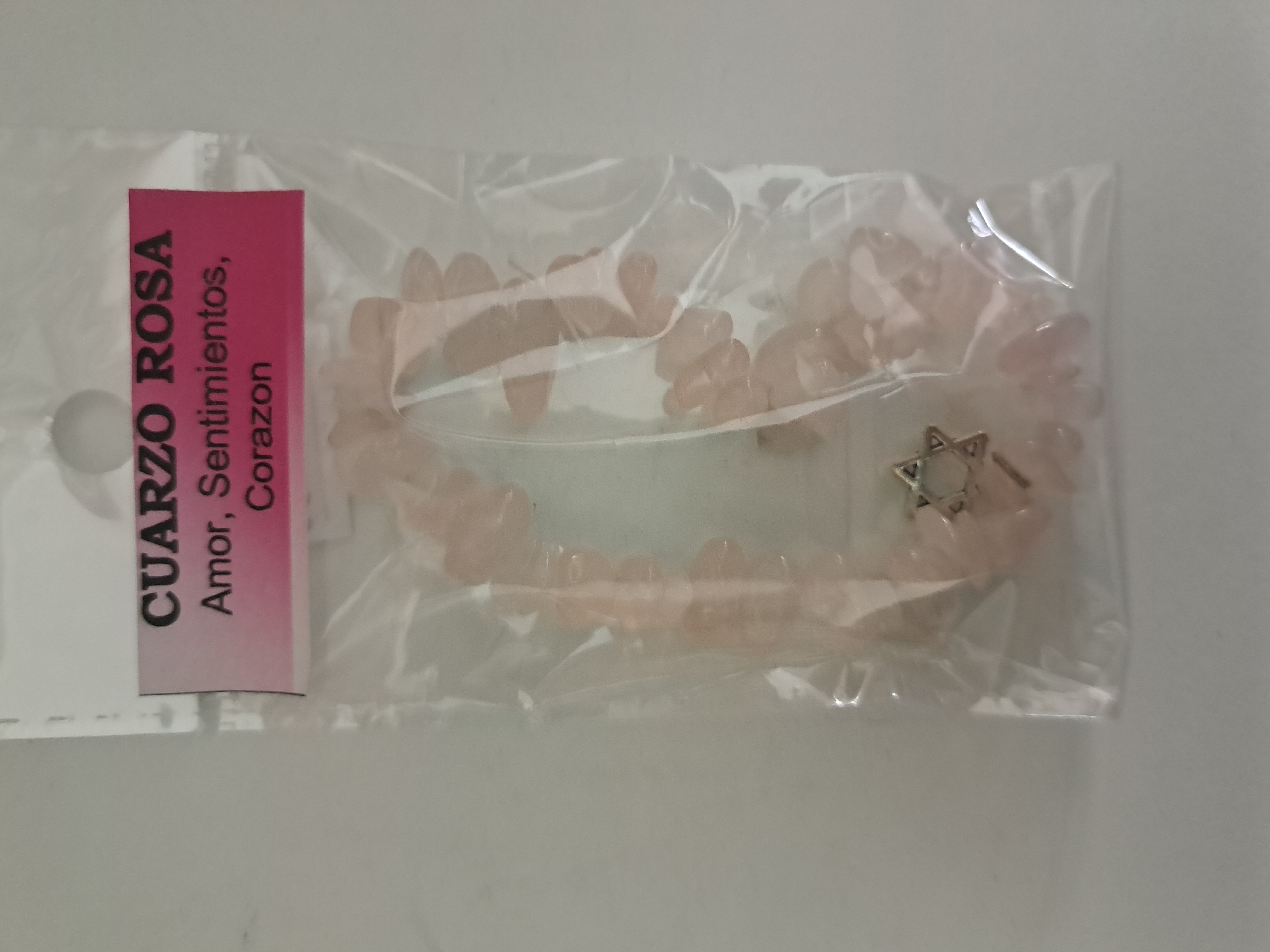 Pulsera cuarzo rosa chips
