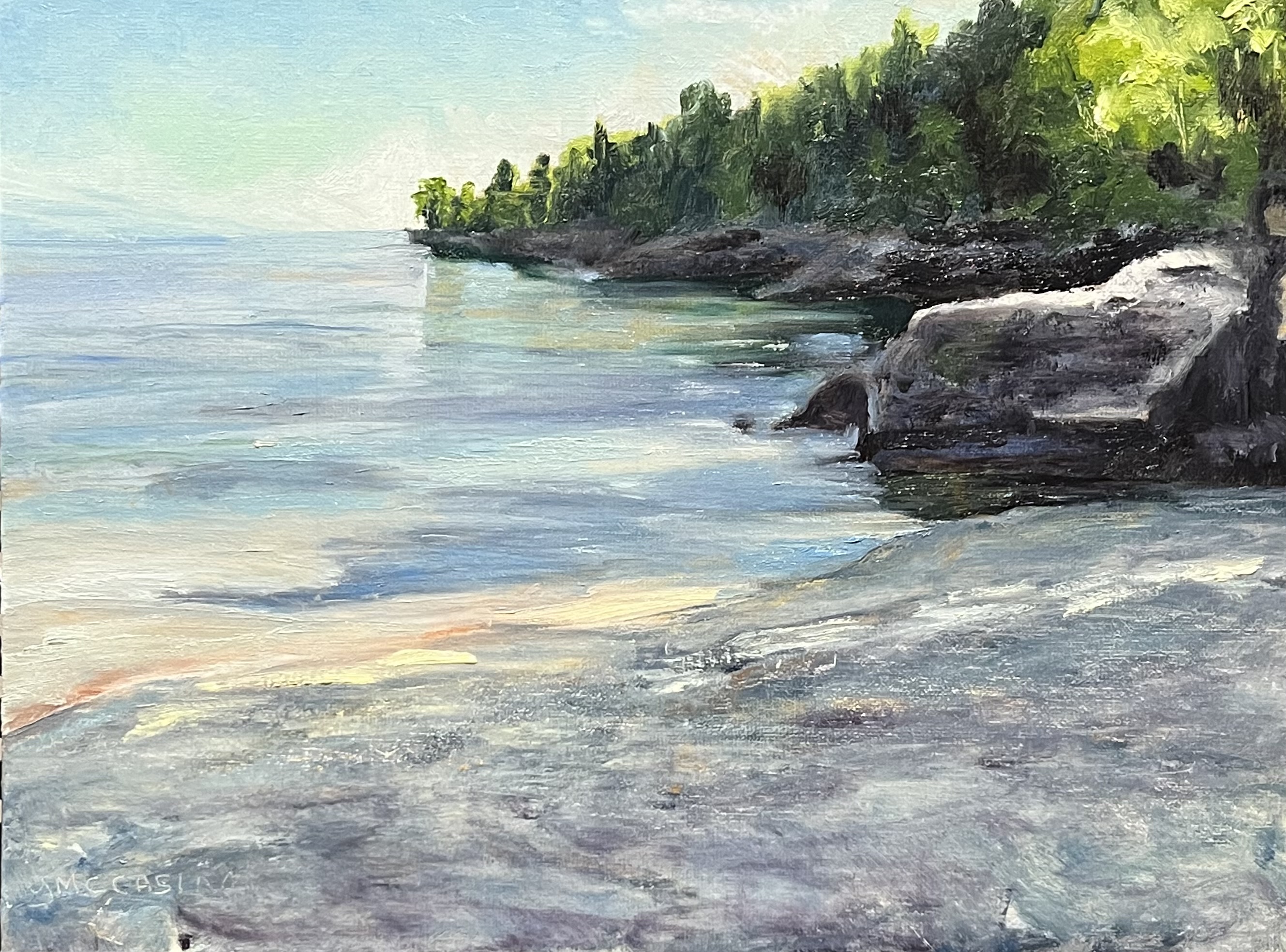 "Morning sun near face in the rock"