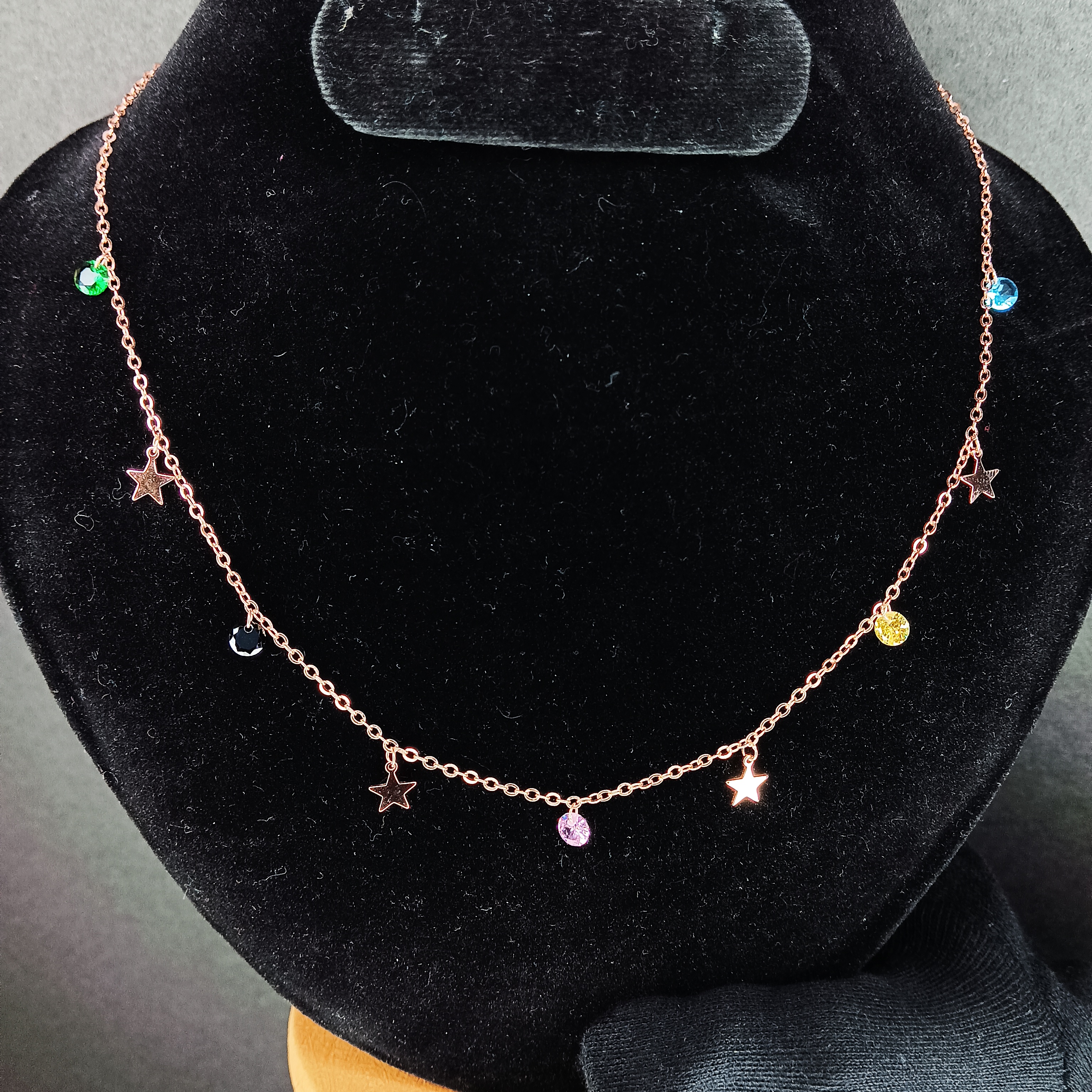 Rose Gold Charm Star Necklace