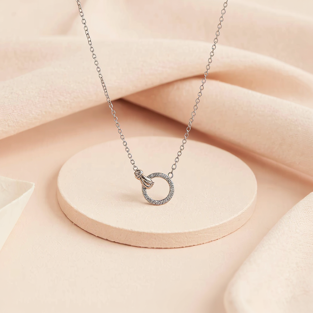 Ring With Hand  Pendant Necklace
