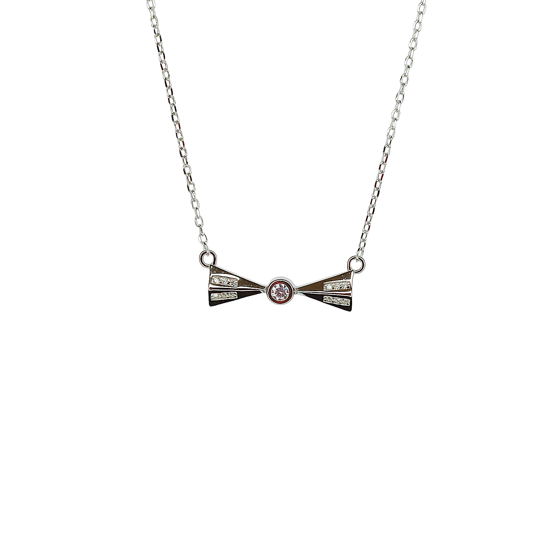 Elegant Bow Tie Pendant Necklace