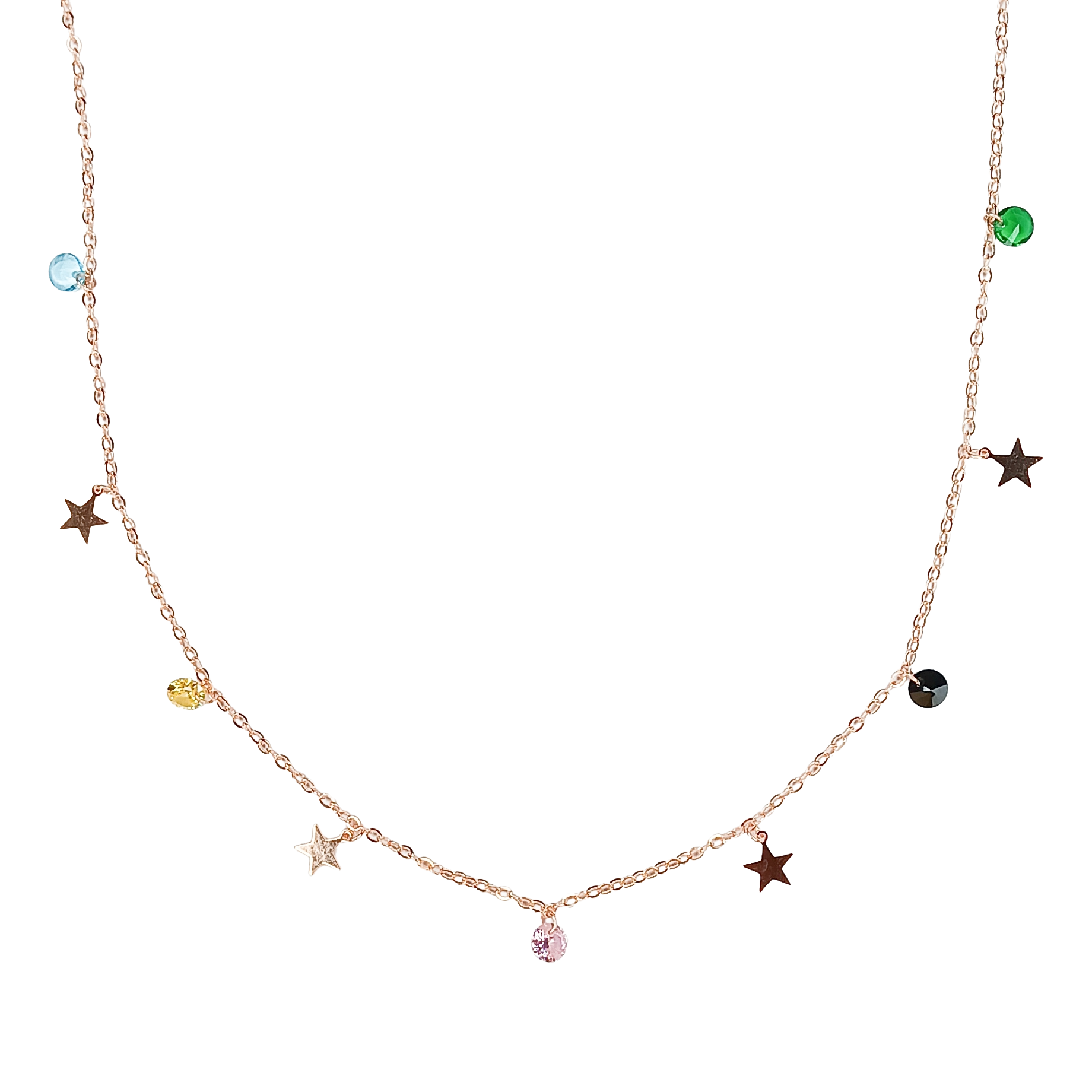Rose Gold Charm Star Necklace